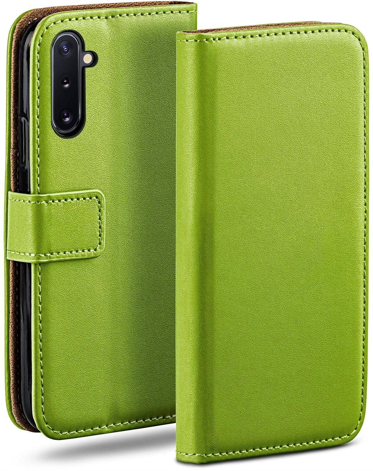 moex Handyhülle für Samsung Galaxy Note 10 Hülle Klappbar Book Case Grün 6,3 Zoll, Klapphülle Kartenfach Flip Cover Handytasche Leder Optik Schutzhülle