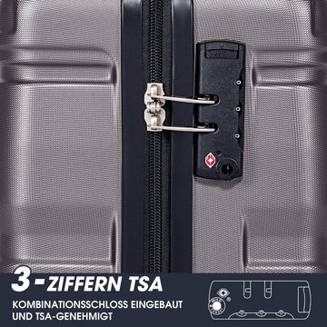 OKWISH Handgepäckkoffer Hartschalen-Handgepäck, Koffer mit TSA-Schloss und Universalrad, 4 Rollen Koffer mit TSA-Schloss und Schwenkrollen