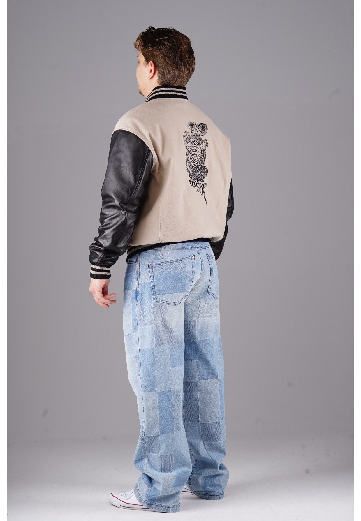 PICALDI Jeans Collegejacke TIGER Ärmel aus Echtleder