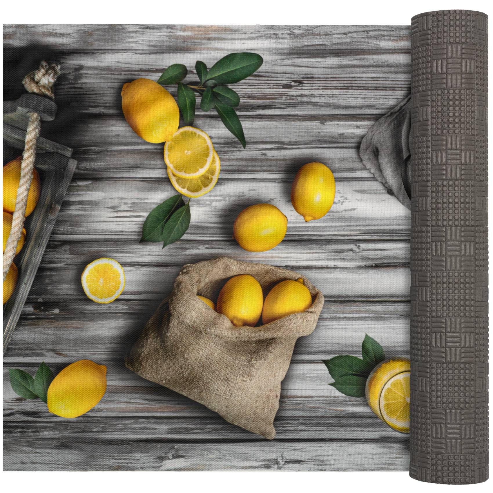 ANRO Küchenläufer LUIGI Zitronen pflegeleicht hochwertig Flurläufer Küchent günstig online kaufen