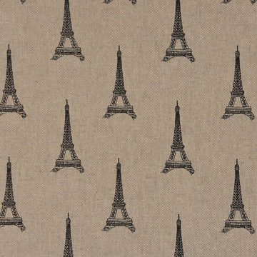 SCHÖNER LEBEN. Tischläufer SCHÖNER LEBEN. Tischläufer Leinenlook Paris Eiffelturm natur schwarz, handmade