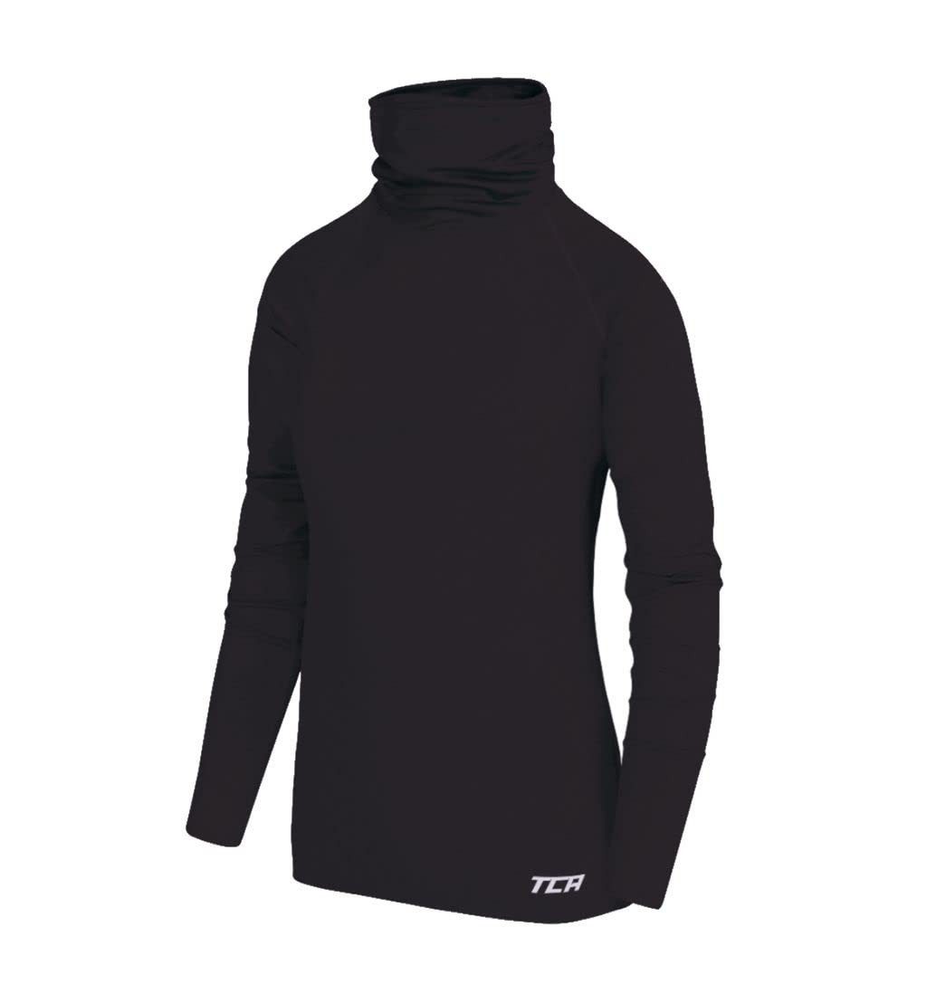 TCA Trainingsshirt TCA Mädchen Warm-Up Thermo Lauf Oberteil - Schwarz, 6-8 Jahre (1-tlg)