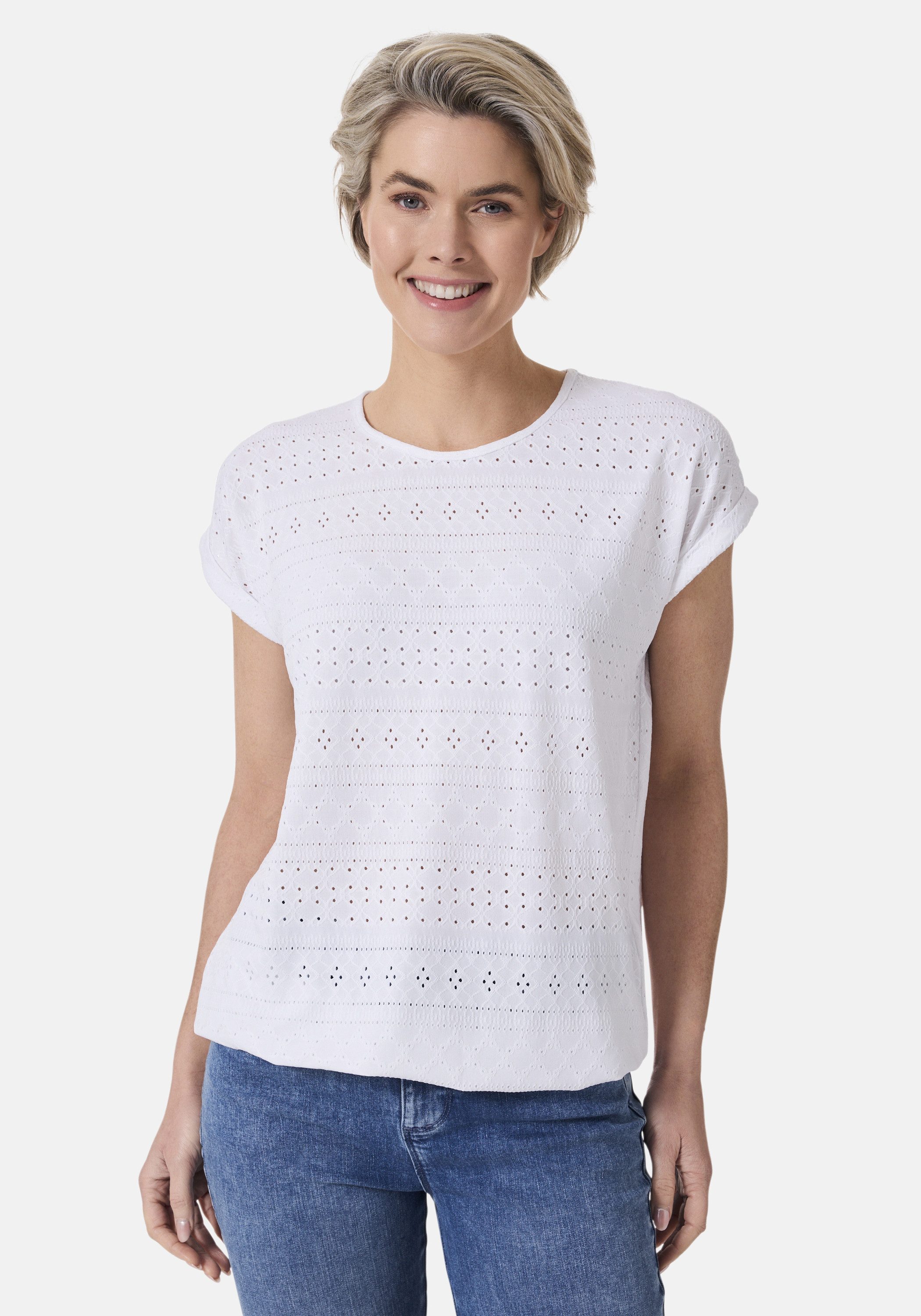 STOOKER WOMEN Kurzarmshirt STCLEA T-Shirt Regular Fit T-Shirt mit dezentem Ausbrenner für Damen