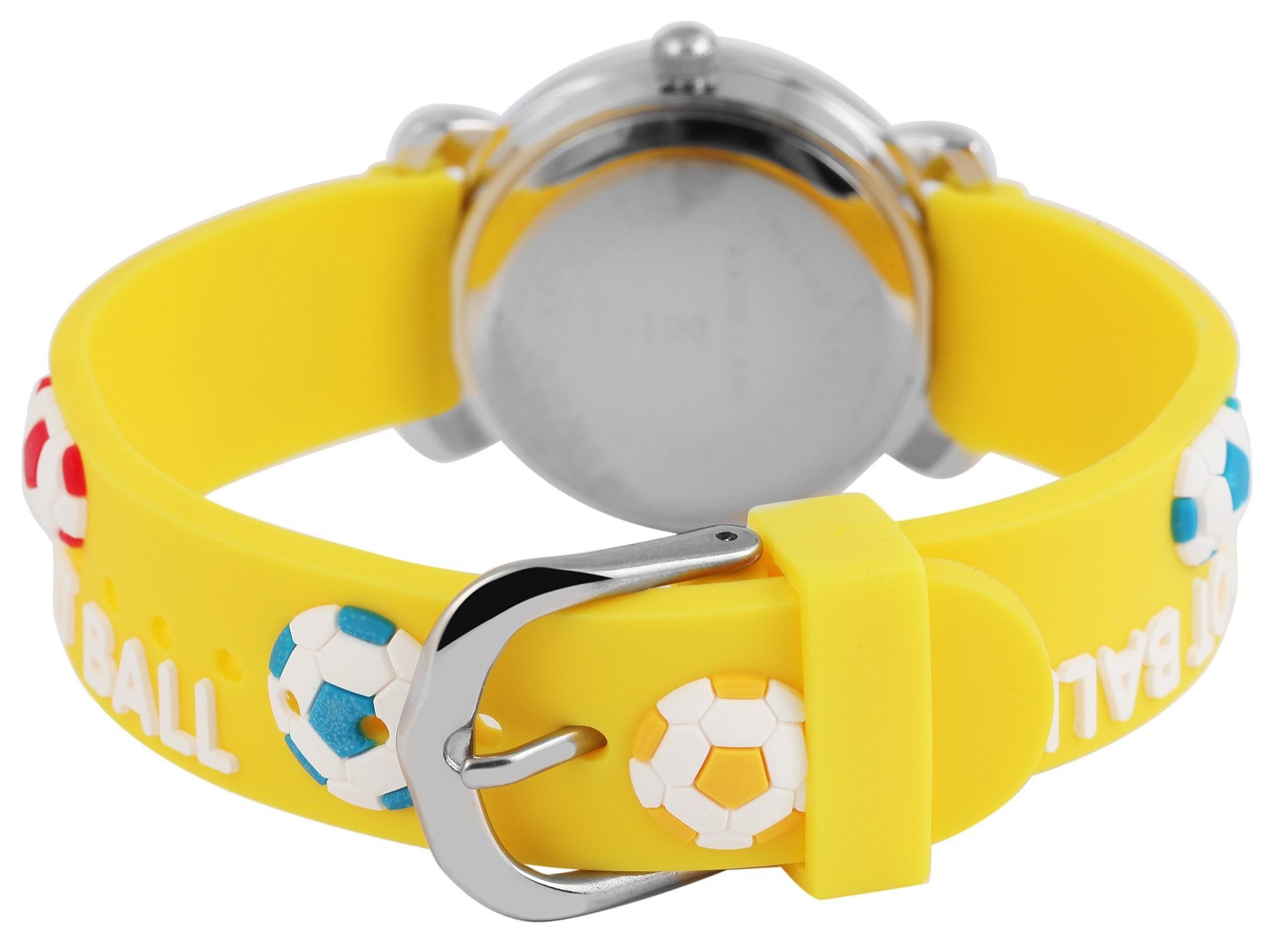 EXCELLANC Quarzuhr Fußball, silberfarbig, Mineralglas, Kinder Armbanduhr