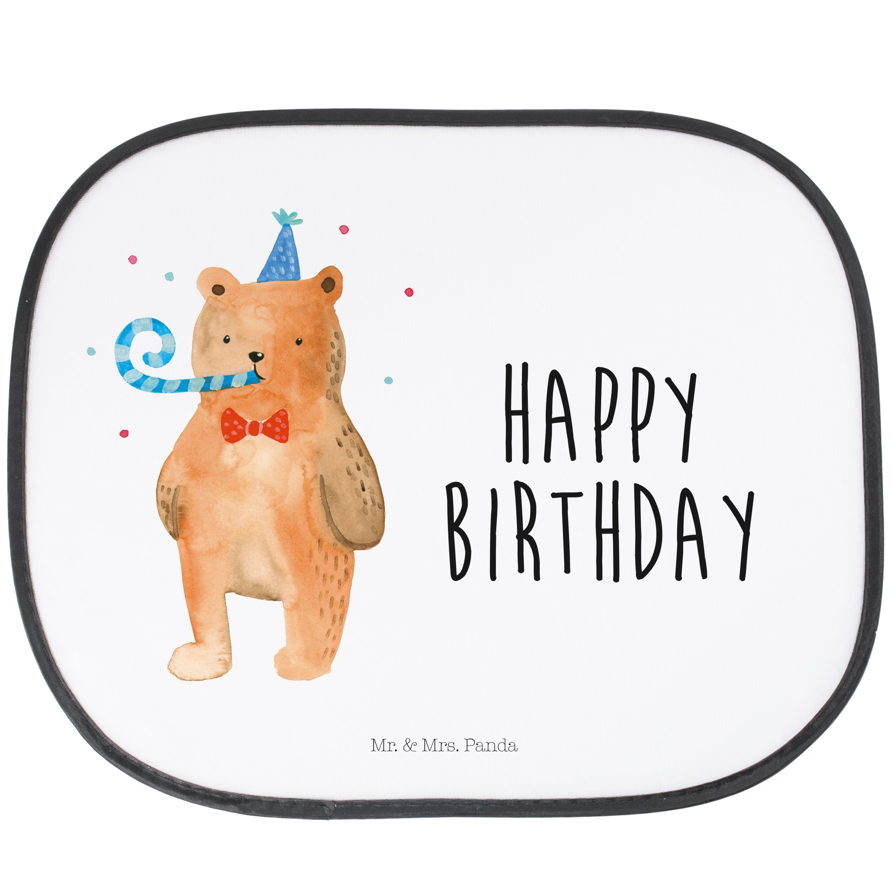Sonnenschutz Birthday Bär - Weiß - Geschenk, Sonnenschutz Baby, Happy Birthday, Te, Mr. & Mrs. Panda, Seidenmatt