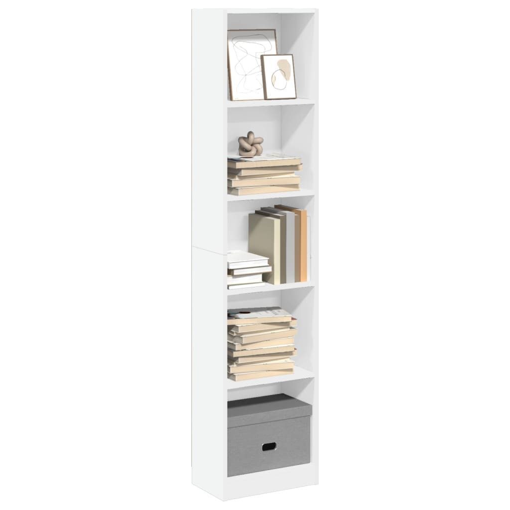 vidaXL Bücherregal Bücherregal Weiß 40x24x176 cm Holzwerkstoff, 1-tlg.