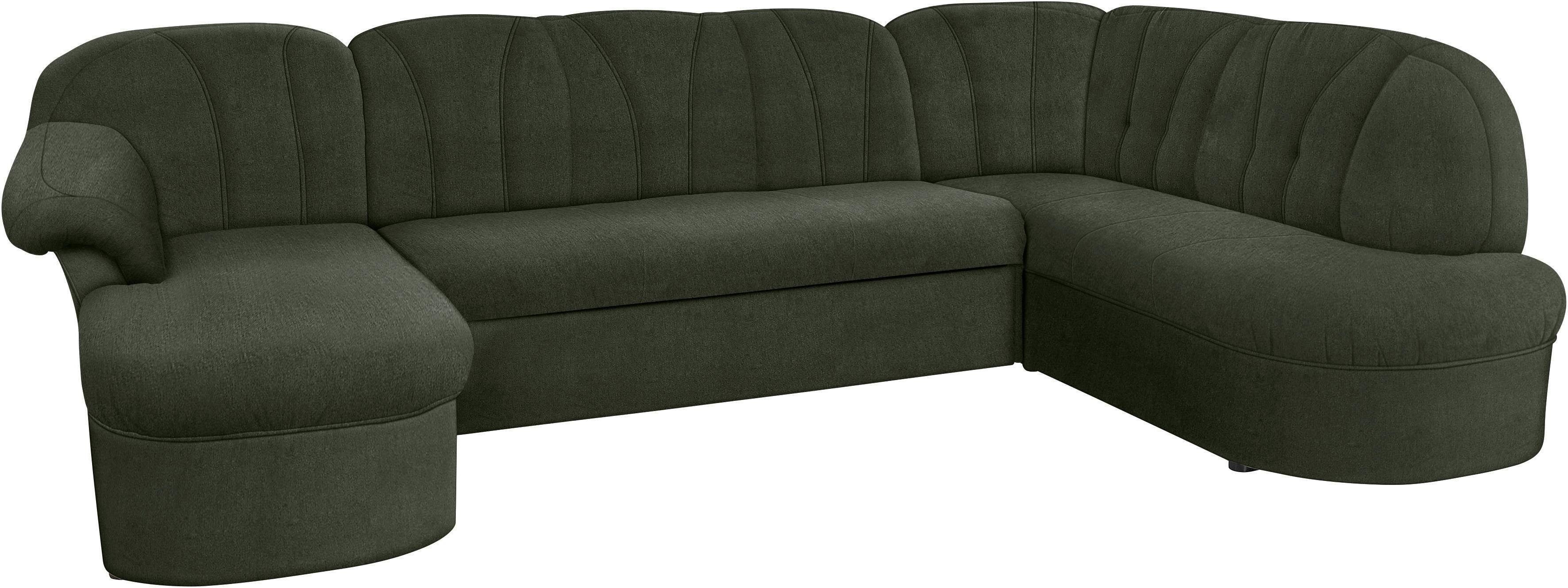 DOMO collection Wohnlandschaft Pegnitz, zeitlos&modern, elegante Rückensteppung, Breite 292cm, U-Form, wahlweise mit Bettfunktion