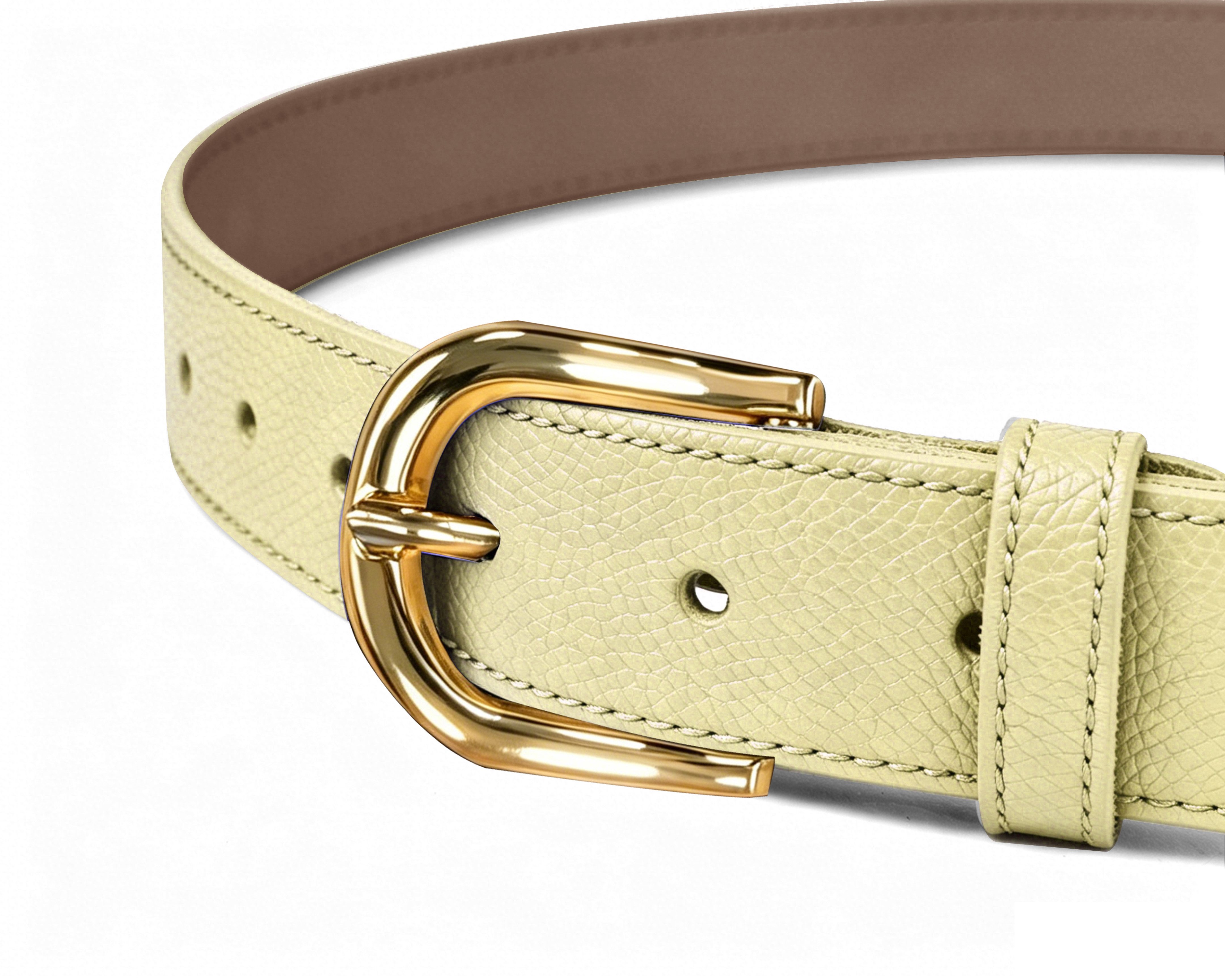Fomax Ledergürtel Damen aus Echtleder 3 cm breit, Made in Italy (Schmaler Hüftgürtel) Anzuggürtel, Jeansgürtel für Kleid & Stoffhosen, kürzbar – Bild 4 von 5