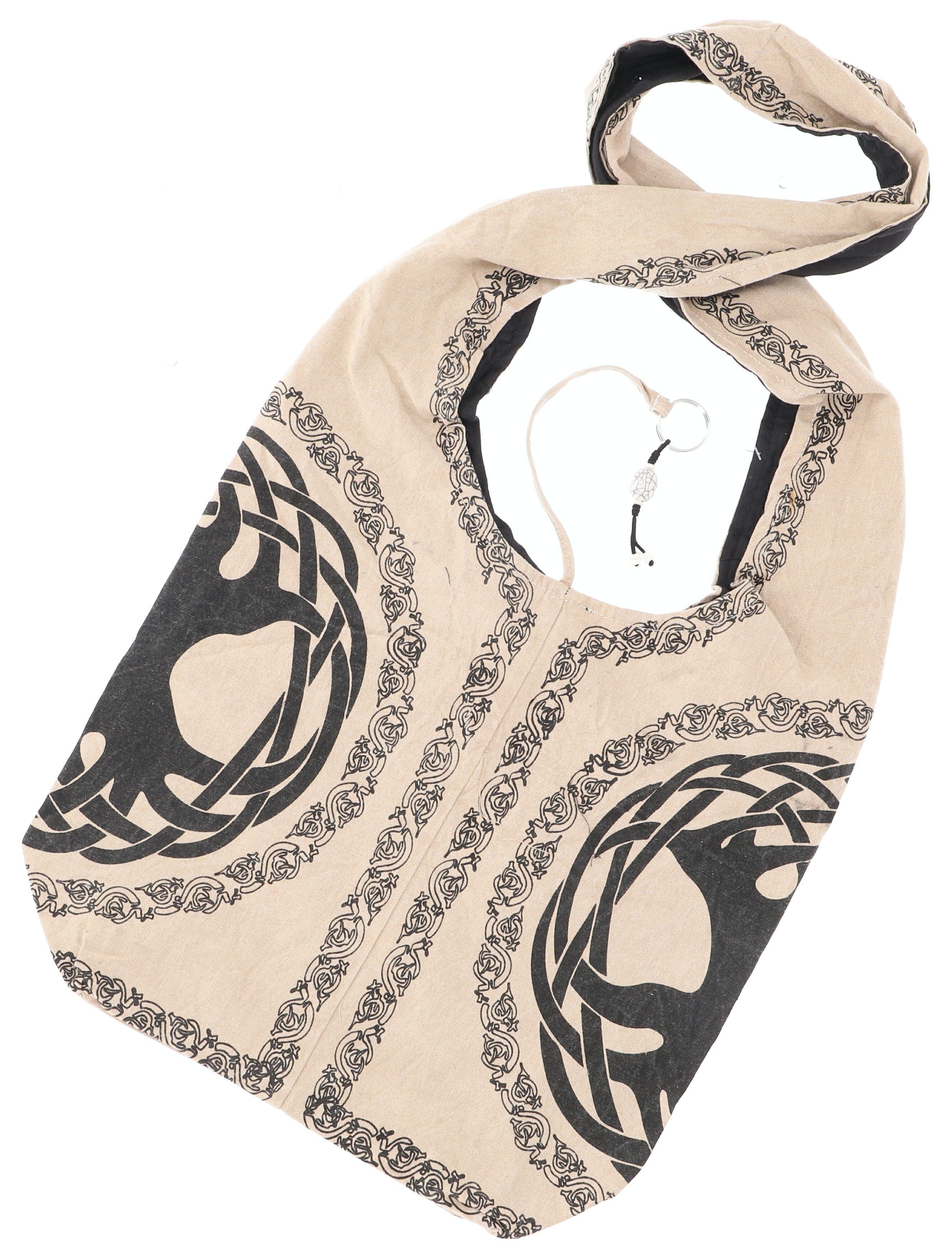Guru-Shop Schultertasche Boho Tasche, Ethno Shopper mit keltischem..