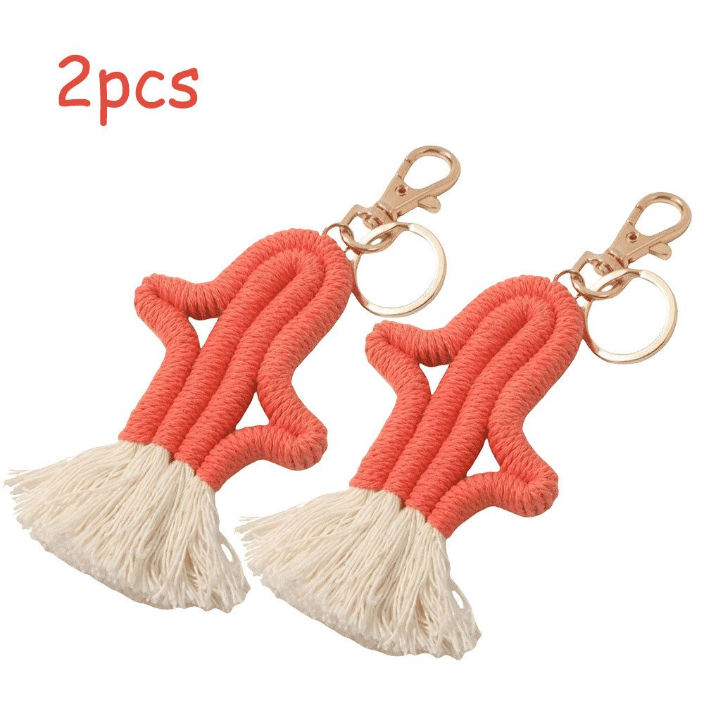 Schlüsselanhänger Schlüsselanhänger 2 Boho Kaktus-Schlüsselanhänger als Accessoires