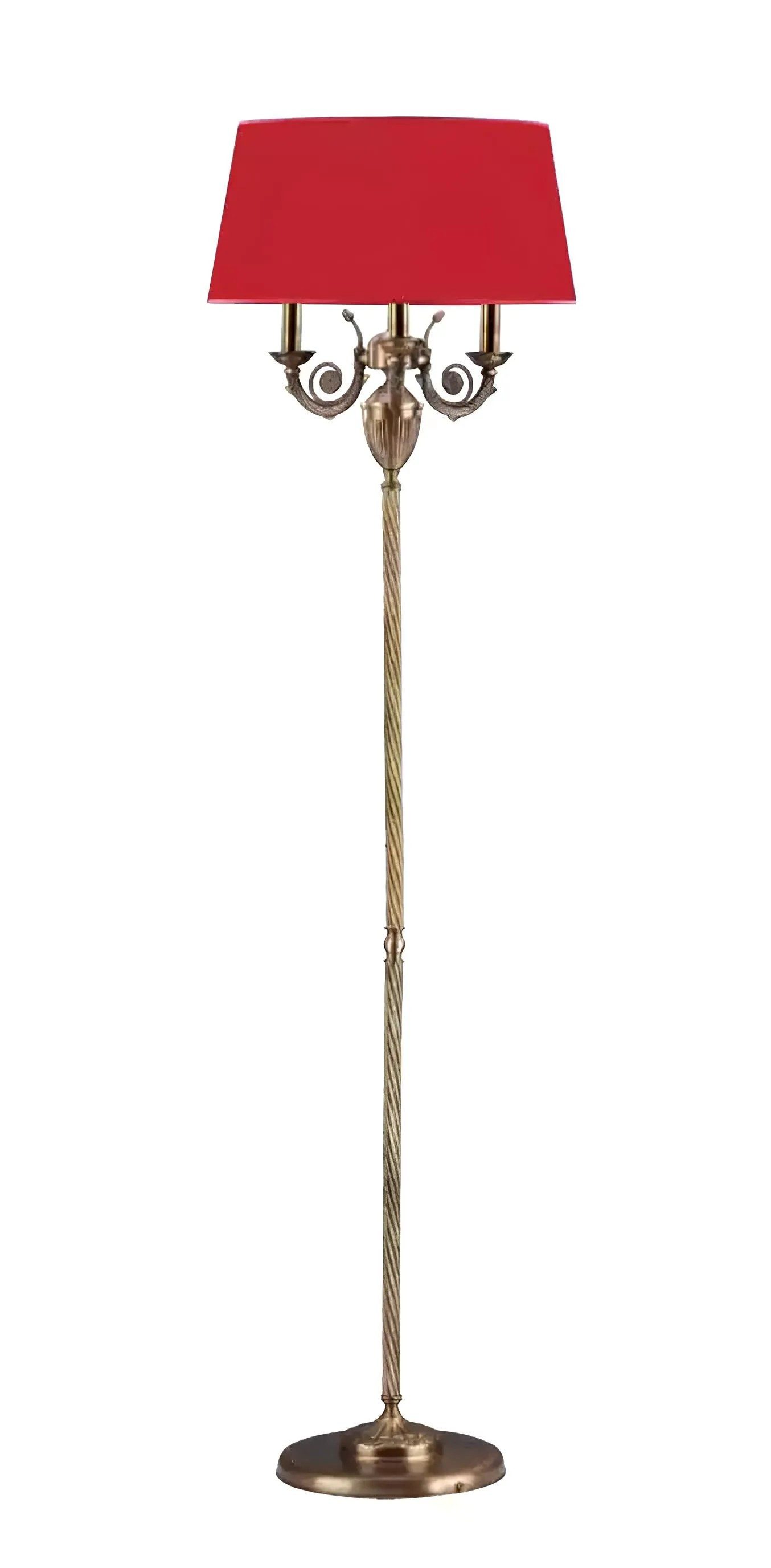 JVmoebel Stehlampe Rote Stehleuchte mit goldenen Akzenten aus Metall, Leuchtmittel wechselbar, Made in Europa