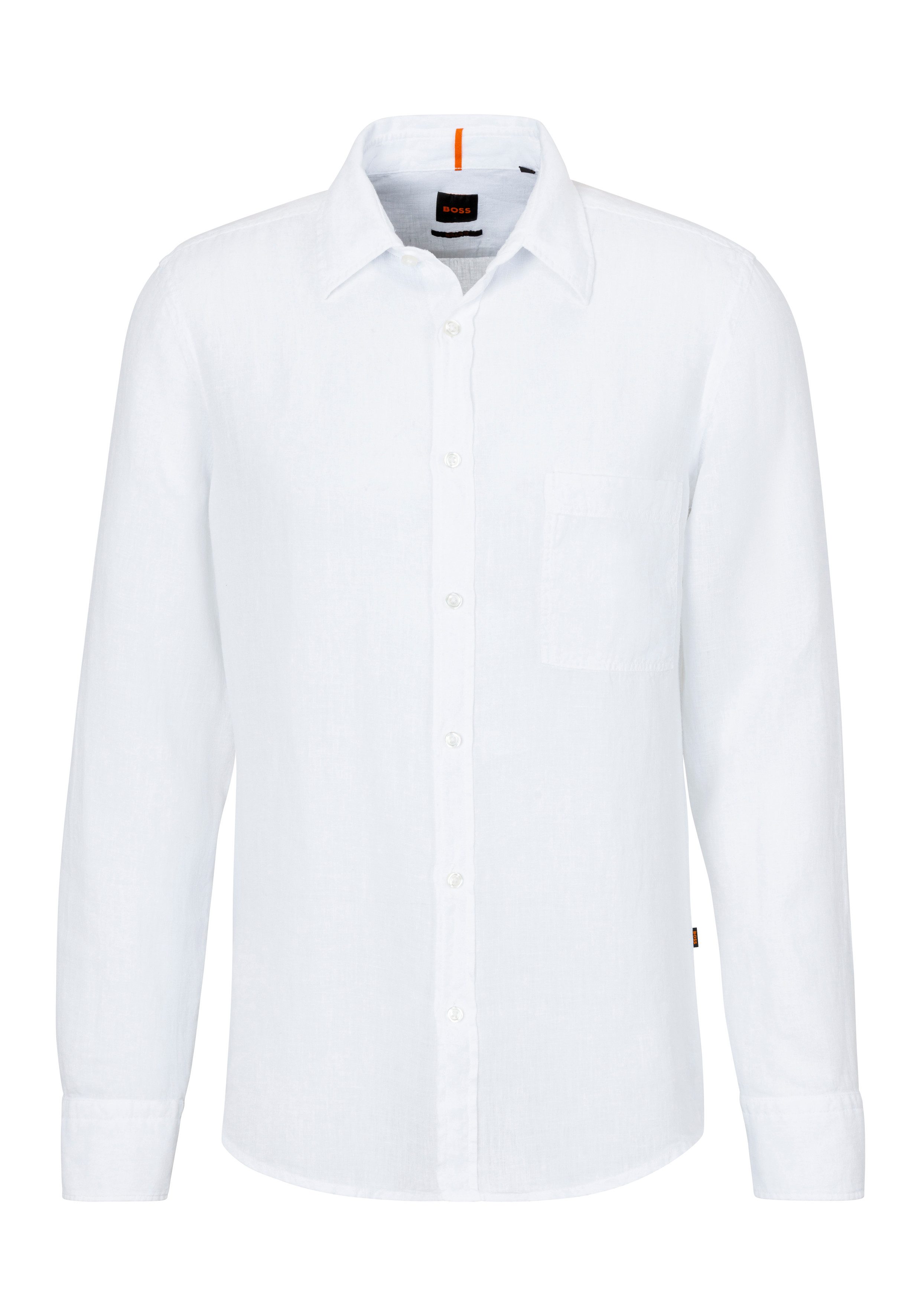 BOSS ORANGE Leinenhemd Relegant mit Markenlabel günstig online kaufen