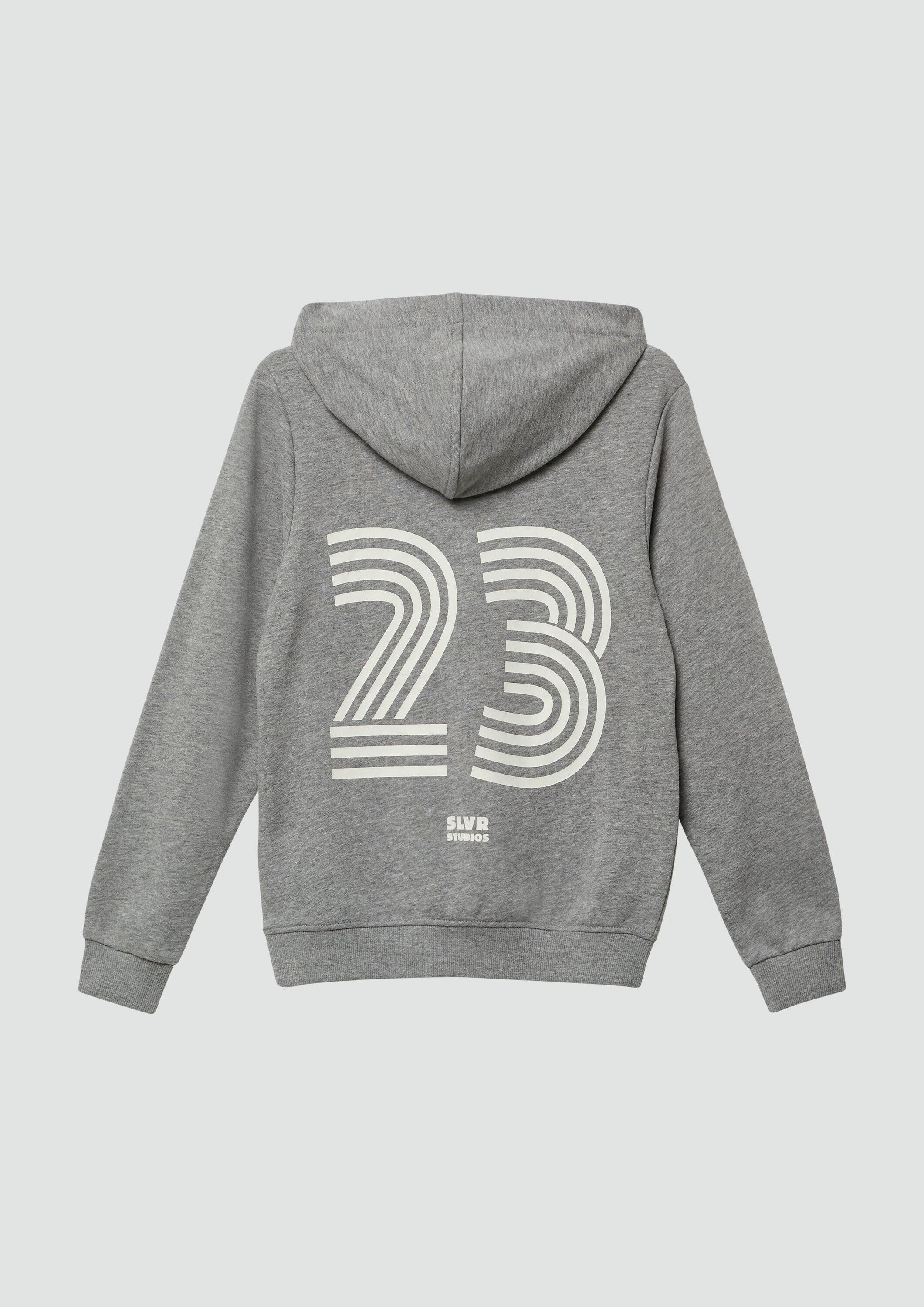s.Oliver Sweatshirt Sweatshirt Hoodie mit Kontrast-Details und großem Back-Print