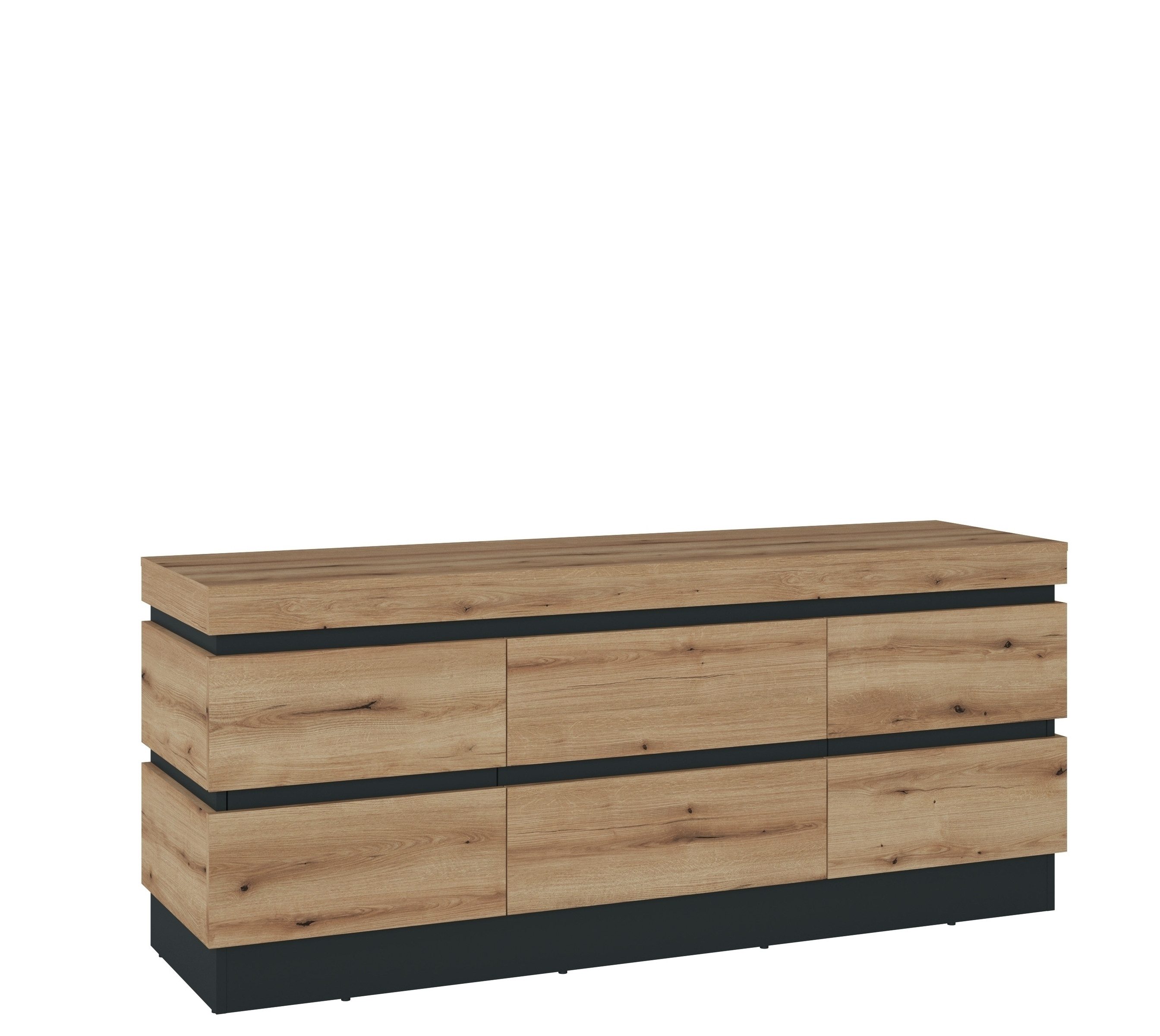 freiraum Lowboard CORTE, in Coast Evoke Eiche Dekor/Kosmos Grau - 160,8x68x45cm (BxHxT)