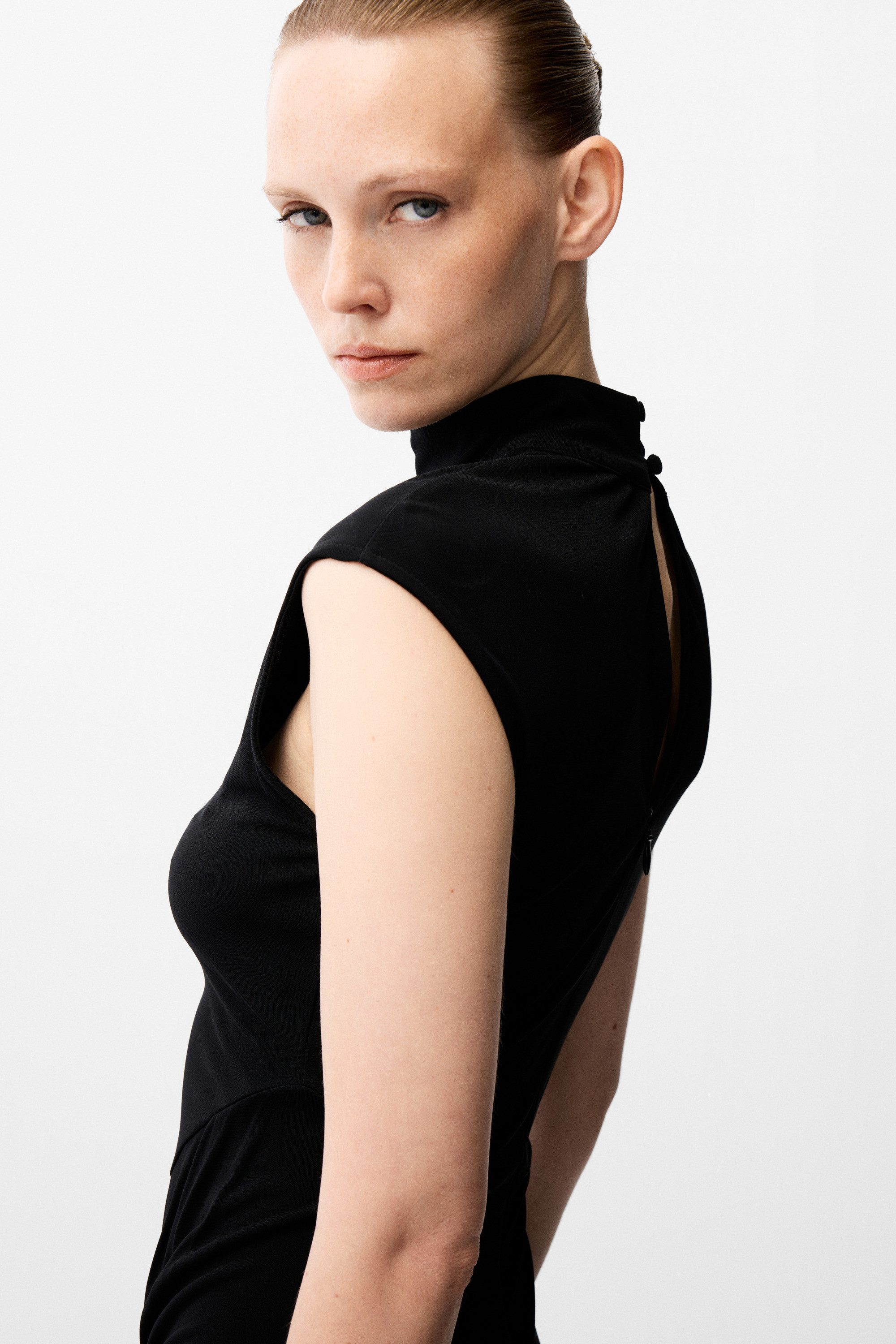 adL Cocktailkleid Ärmelloses asymmetrisches Midikleid mit Drapierung – Bild 5 von 5