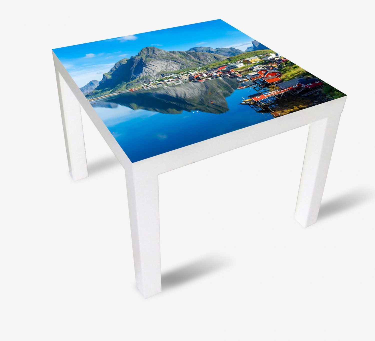 Wallario Tischplatte Skandinavisches Bergpanorama (1 St), für Ikea Lack Tisch geeignet