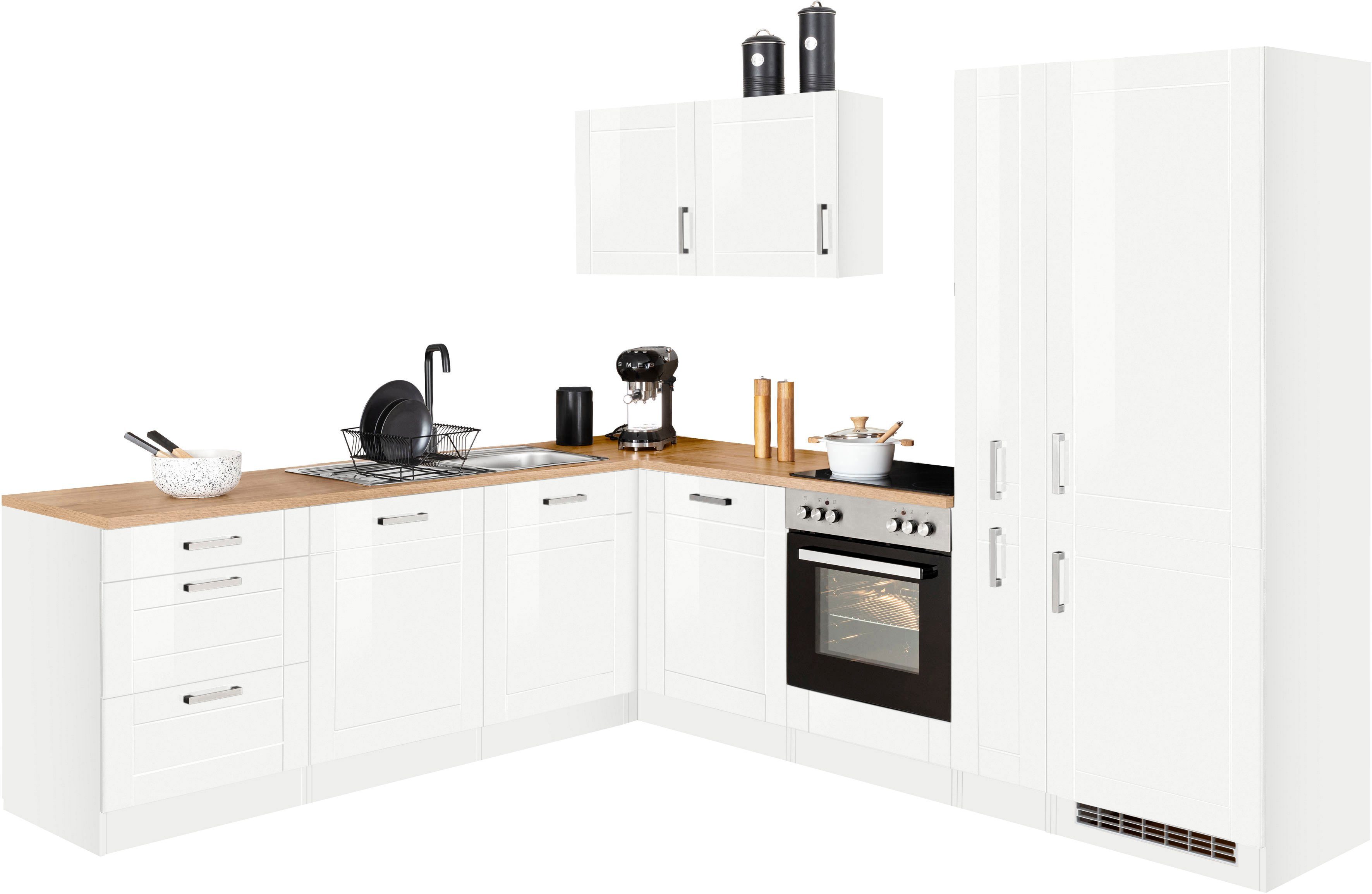 KOCHSTATION Winkelküche KS-Tinnum, ohne E-Geräte, Stellbreite 240/270 cm