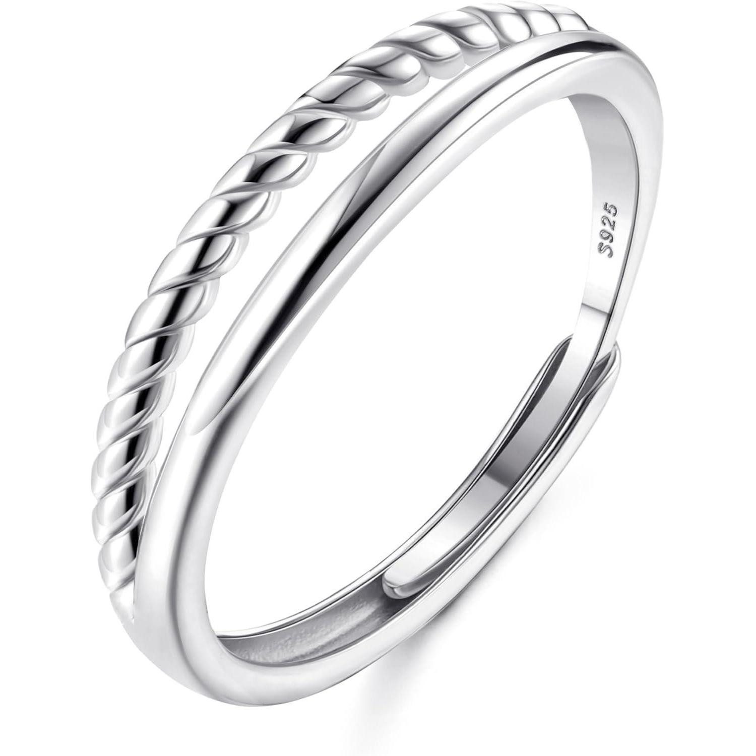 Adramata Silberring Adramata Ring Silber 925 Damen Verstellbar Stapelbar Da günstig online kaufen