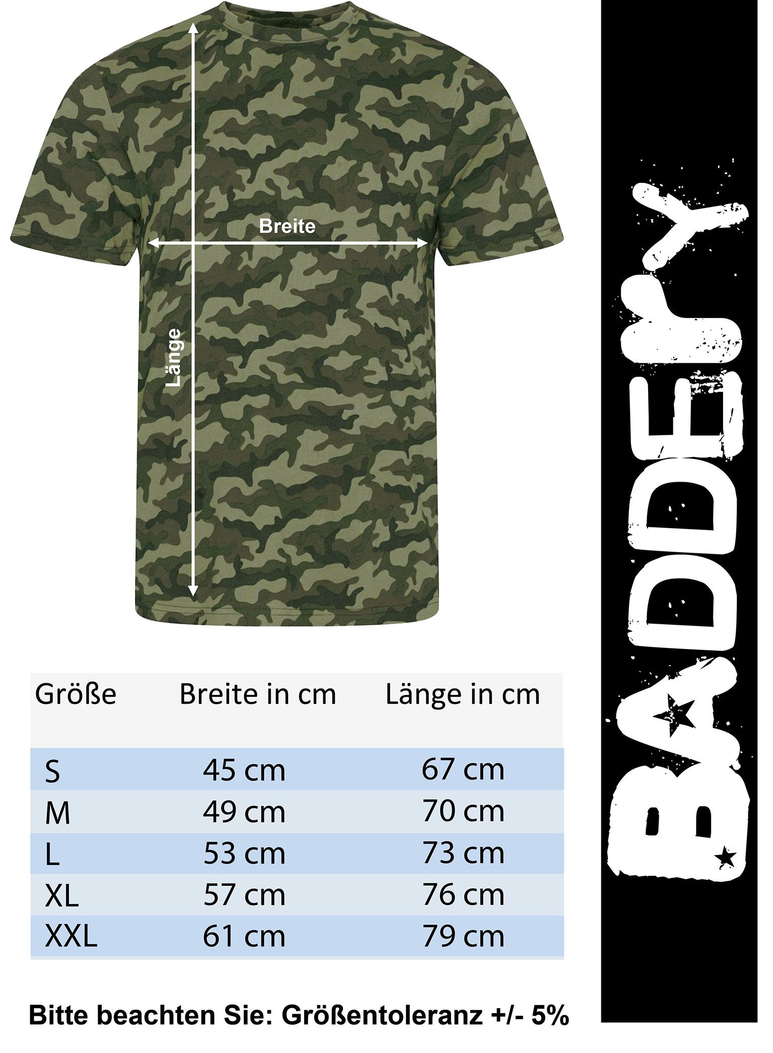Baddery Print-Shirt US Army Shirt: "Tank Skull" - USA Camouflage T-Shirt Mä günstig online kaufen