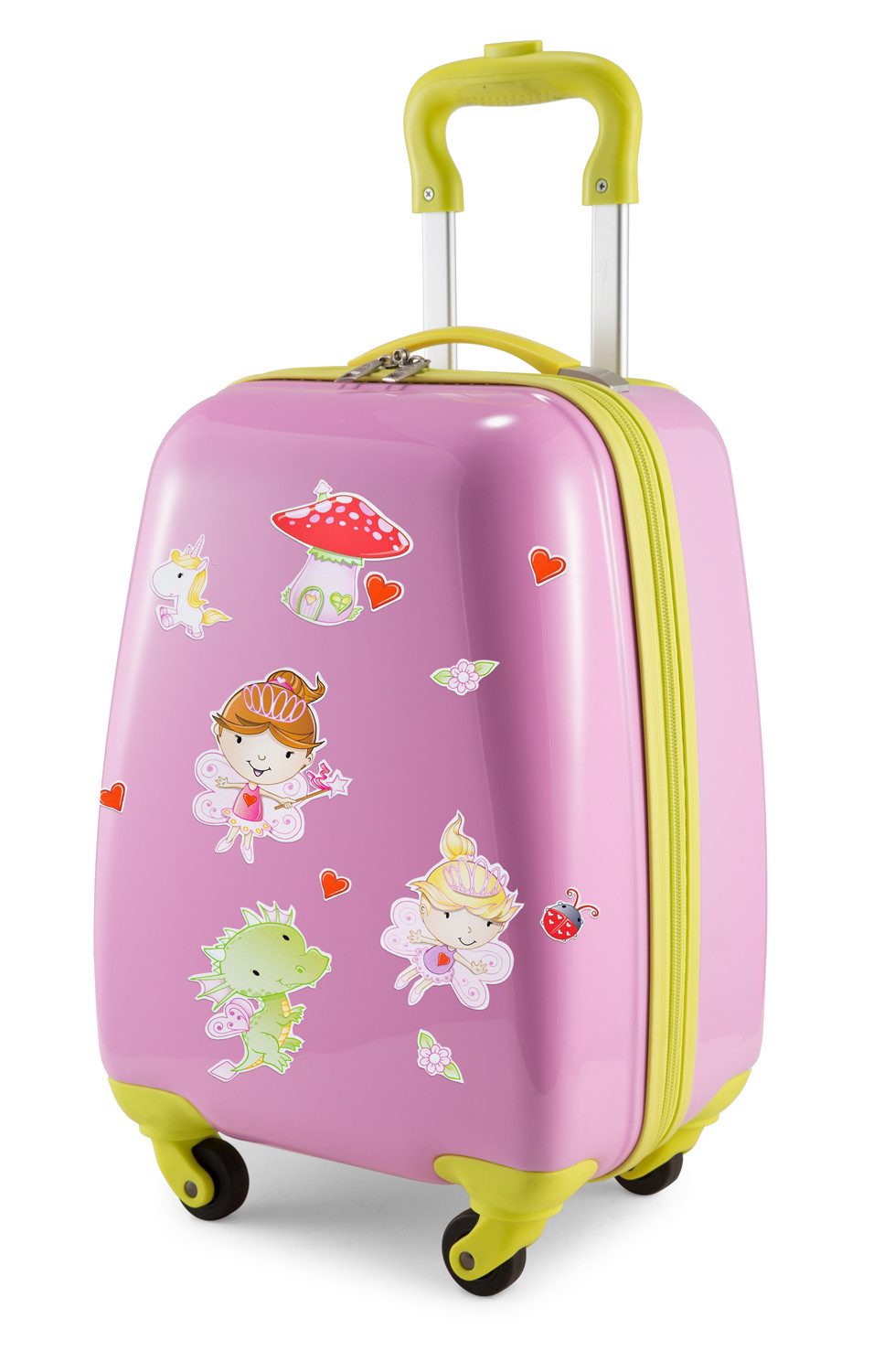 Hauptstadtkoffer Handgepäckkoffer, 4 Rollen, Kindertrolley mit Feenaufklebern, ABS/PC