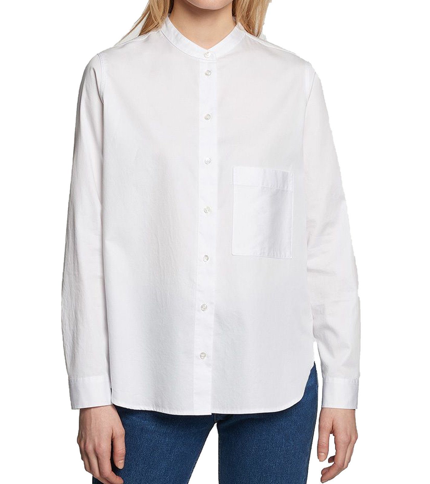 seidensticker Blusentop »seidensticker Satin-Bluse schlichte Damen Langarm- Bluse mit Stehkragen Business-Bluse Weiß« online kaufen | OTTO
