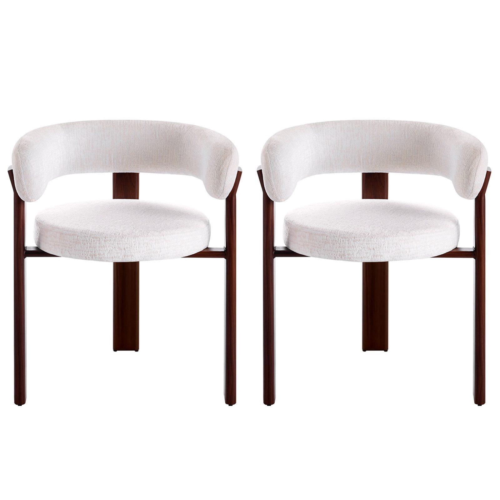 DITAIX Polsterstuhl 2er Set Esszimmerstühle Mid Century (2 St), mit Gebogener Rückenlehne & Metallgestell
