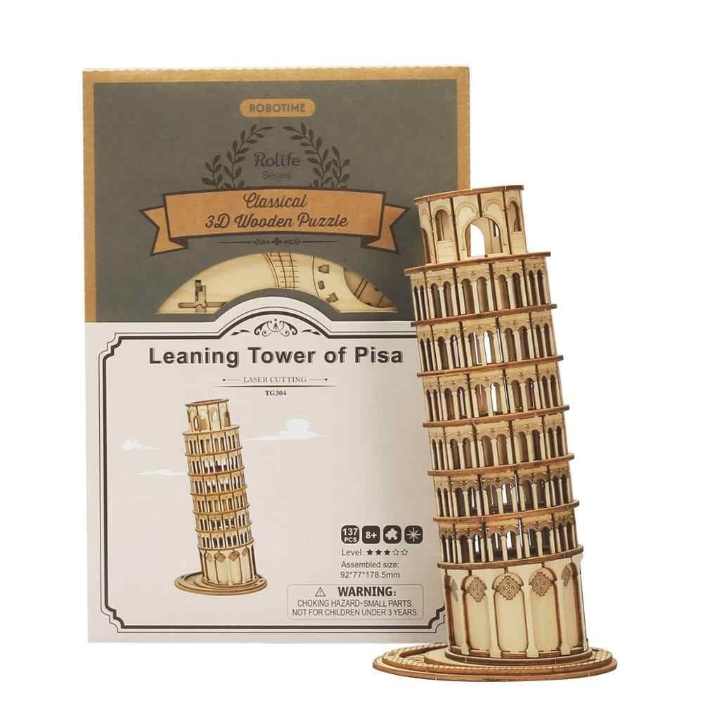 Pisa Rolife Turm ROKR von Schiefer Puzzleteile, Selberbauen zum 3D ROLIFE Holzpuzzle 3D-Puzzle Holzbausatz 173 TG304,