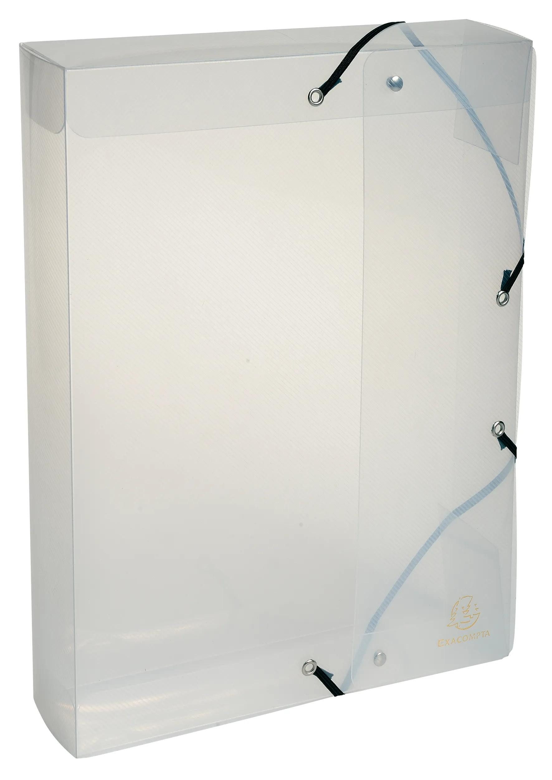 EXACOMPTA Archivcontainer 8x Archivbox PP 700µ Rücken 60mm 25x33 cm A4 Crystal Kristall 5982E, Archivboxen