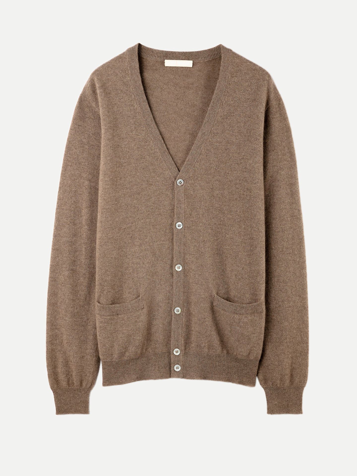 GOBI Cashmere Cardigan Naturfarbe V-Ausschnitt Kaschmir Strickjacke mit Knöpfen