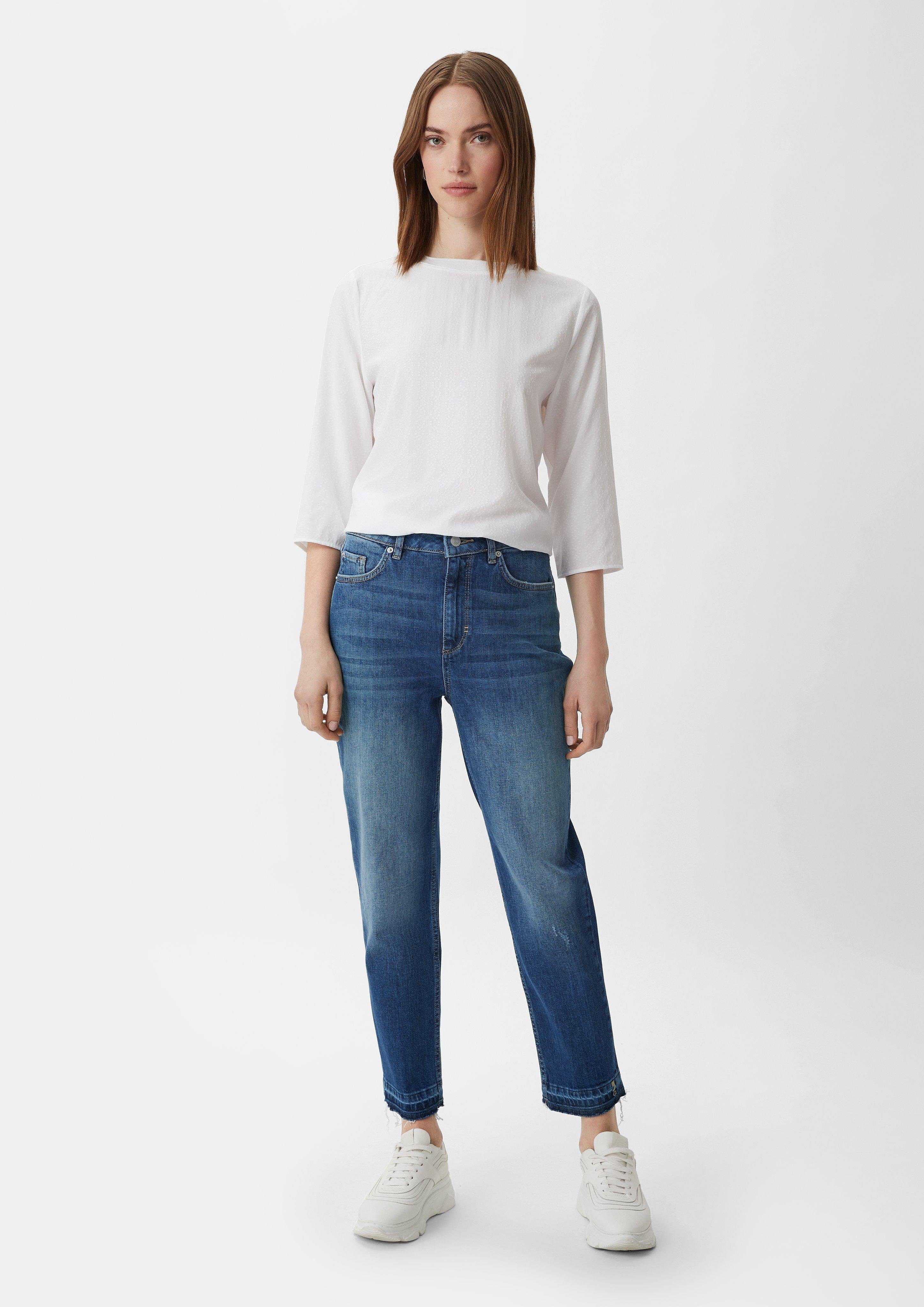 5-Pocket-Jeans Mom fit: Jeans mit Waschung