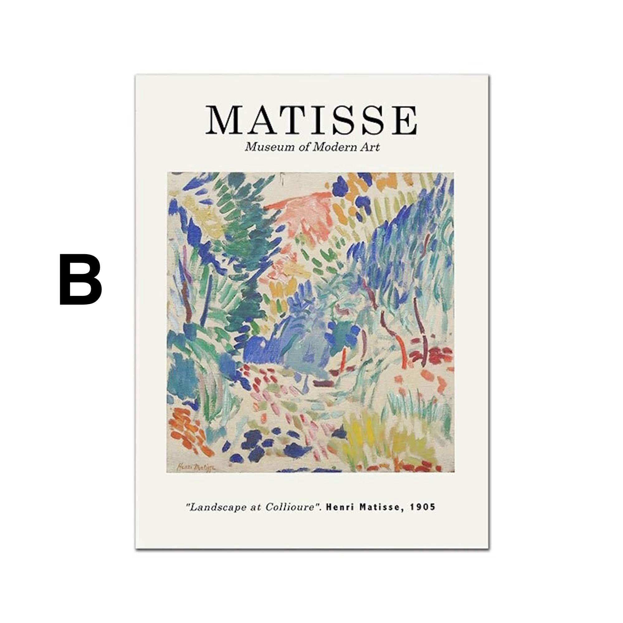 JUSTGOODMOOD Poster Matisse Gesicht Abstrakt Bilder Wohnzimmer Wandbilder Schlafzimmer Dek, C (1 St)