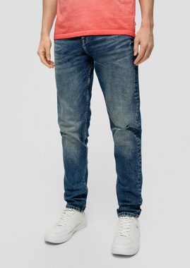 QS Stoffhose Jeans Shawn / Regular Fit / Mid Rise / Tapered Leg Destroyes