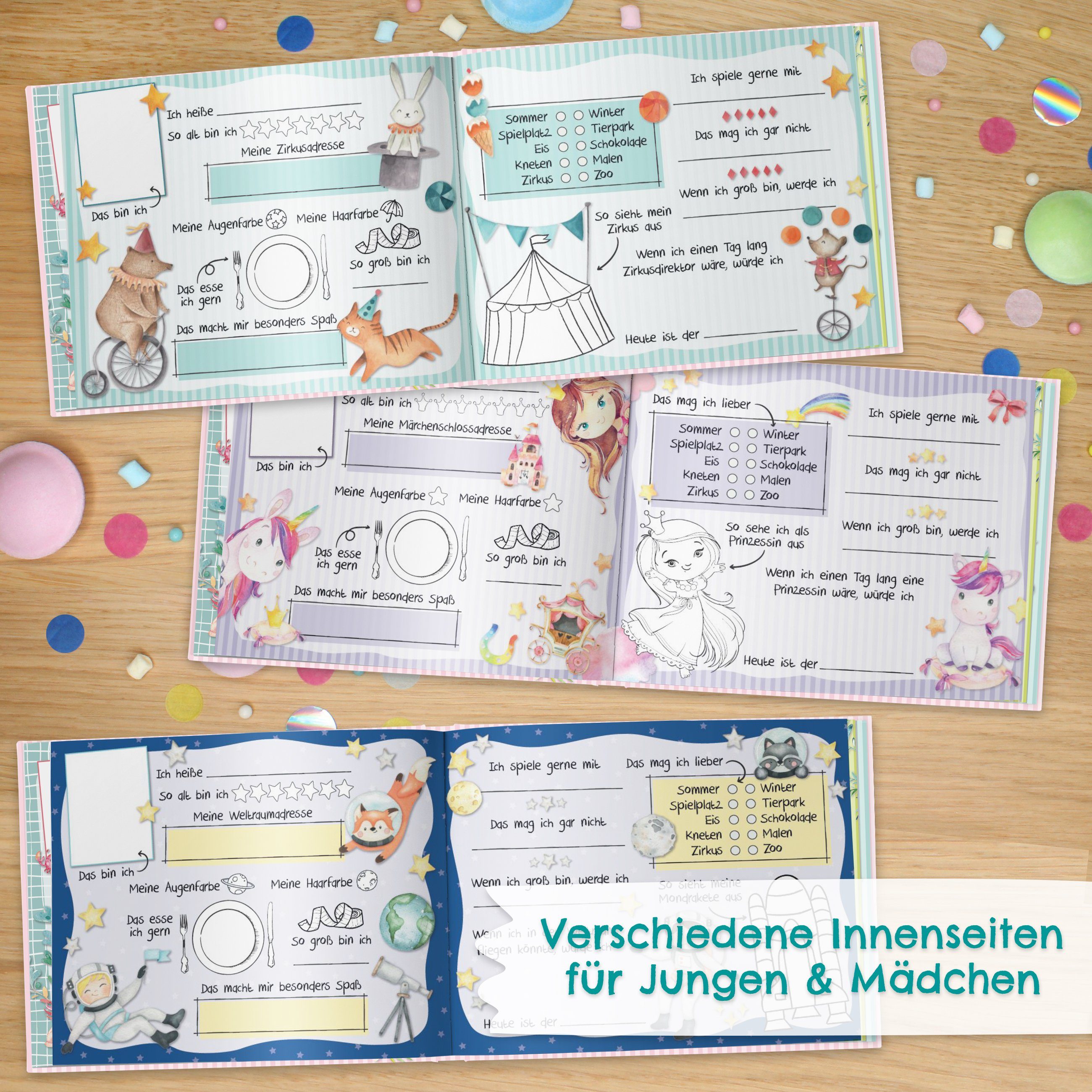 PAPIERDRACHEN Tagebuch Freundebuch für Kinder Türkis - Schulfreunde