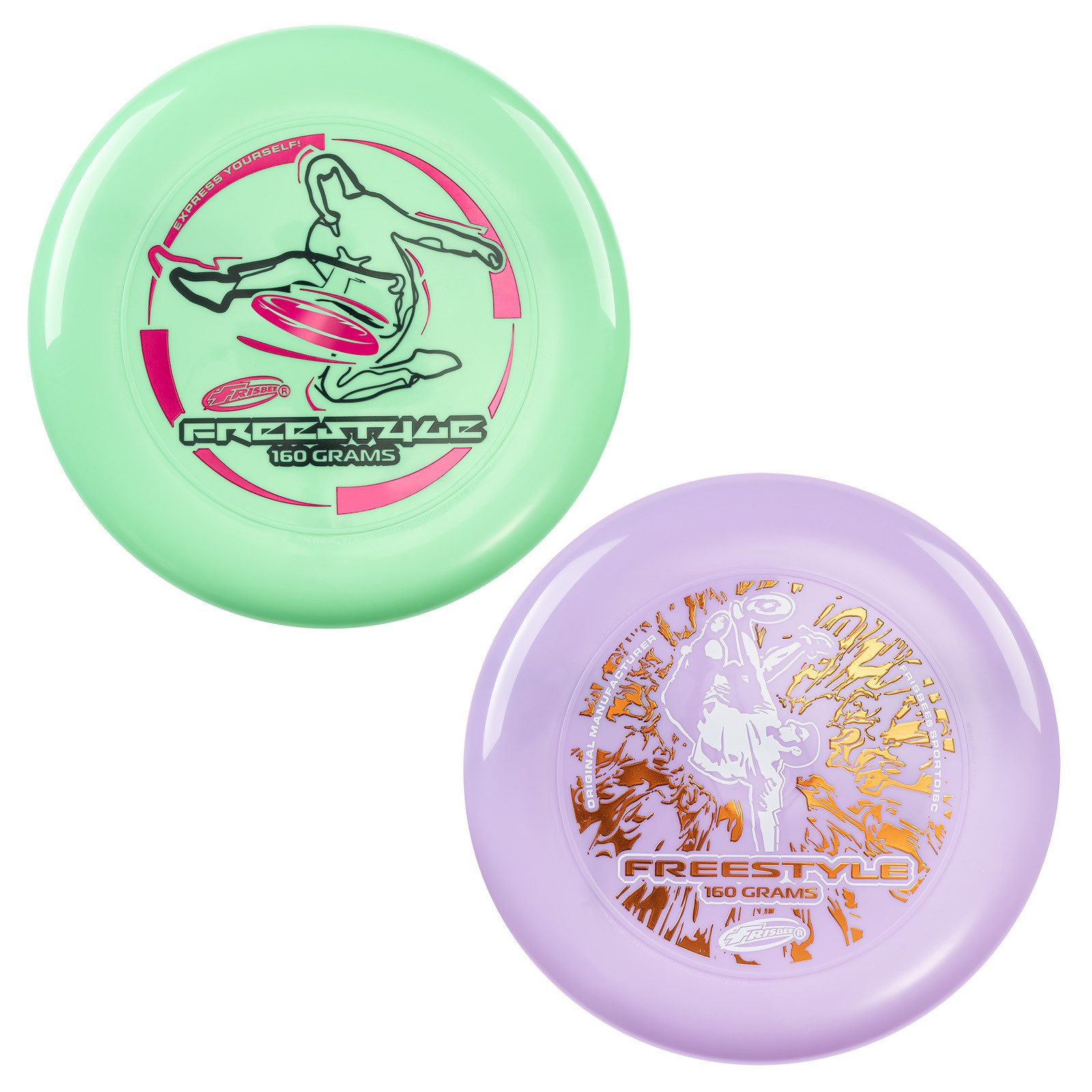 Frisbee Wurfscheibe Wham-O Frisbee Freestyle 160g Flugscheibe, für Outdoor Spaß -2 Pack