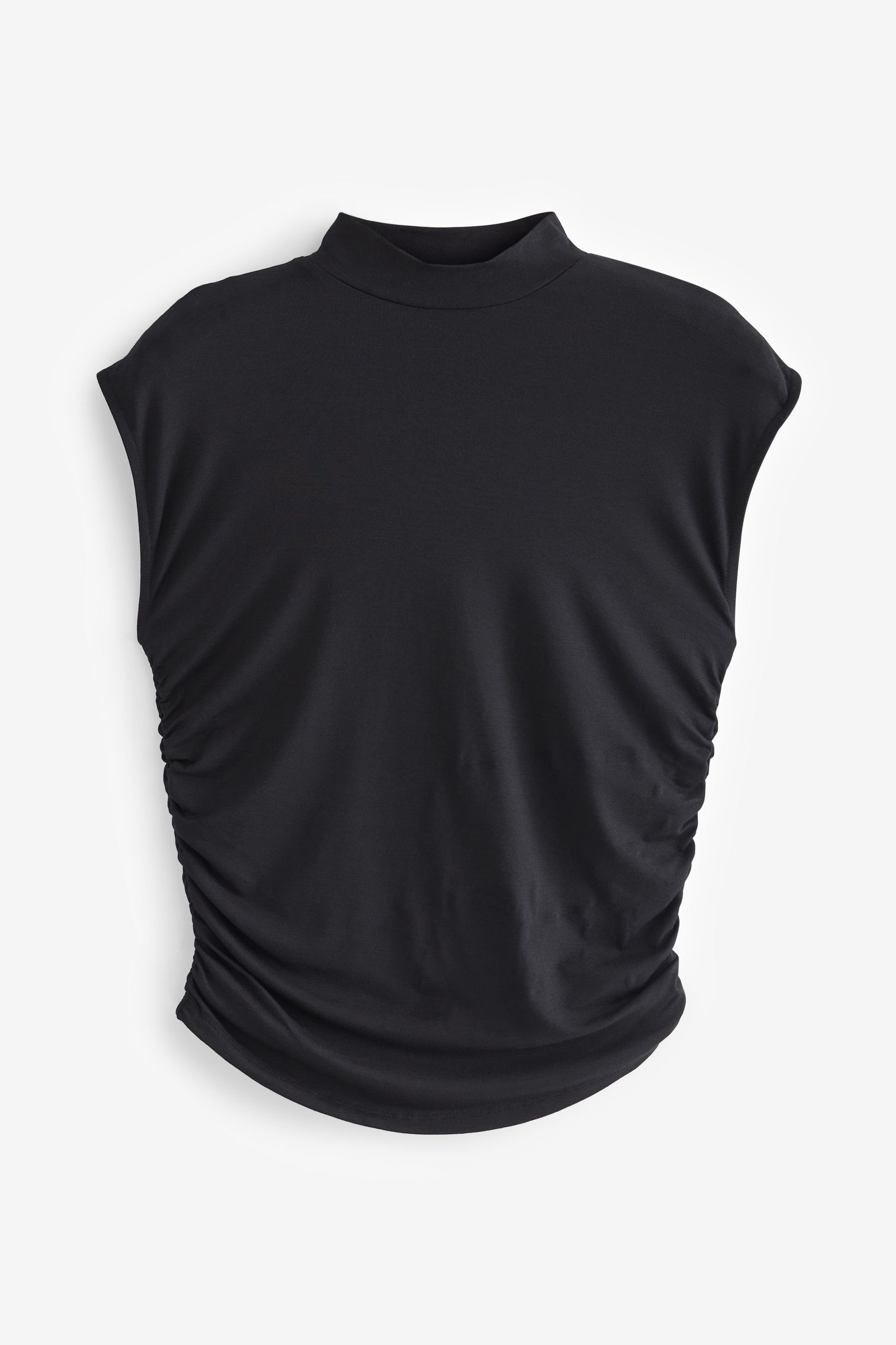 Hochgeschlossenes, Oberteil Black (1-tlg) ärmelloses Next T-Shirt