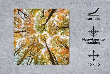 MuchoWow Gaming Mauspad Herbst - Himmel - Baum (1-St), Mousepad mit Rutschfester Unterseite, Gaming, 40x40 cm, XXL, Großes