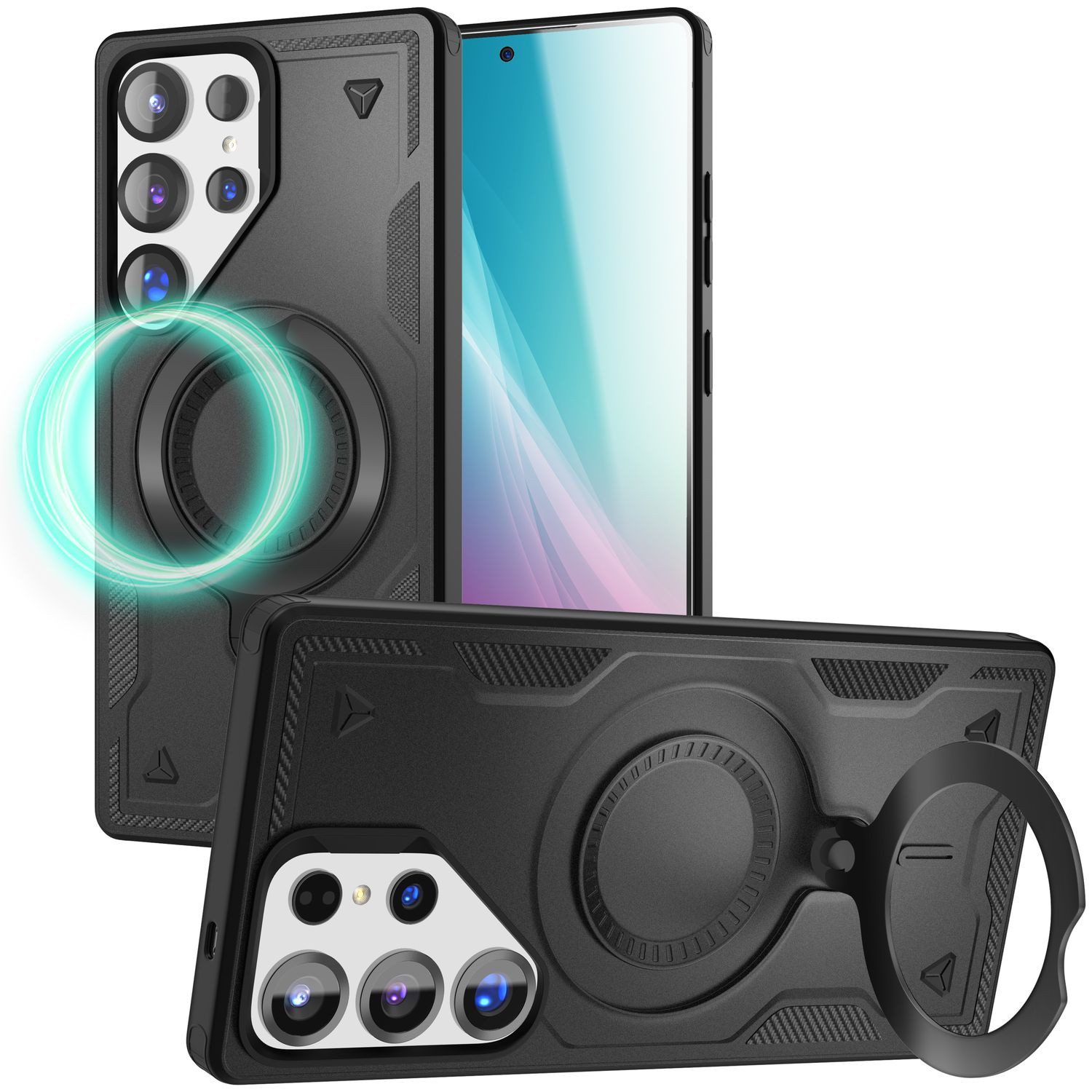 Nalia Smartphone-Hülle Samsung Galaxy S25 Ultra 17,5 cm (6,9 Zoll), Stormguard / Armor Ringhülle mit MagSafe / Stoßfeste Harte Panzerhülle