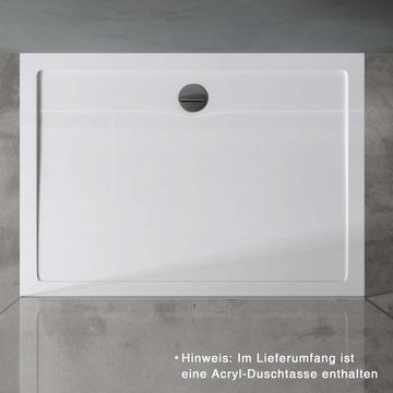 doporro Eckdusche U-Form Duschkabine Klarglas 4-Punktbefestigung Easy-Clean Ravenna17-2, BxT: 100x75 cm