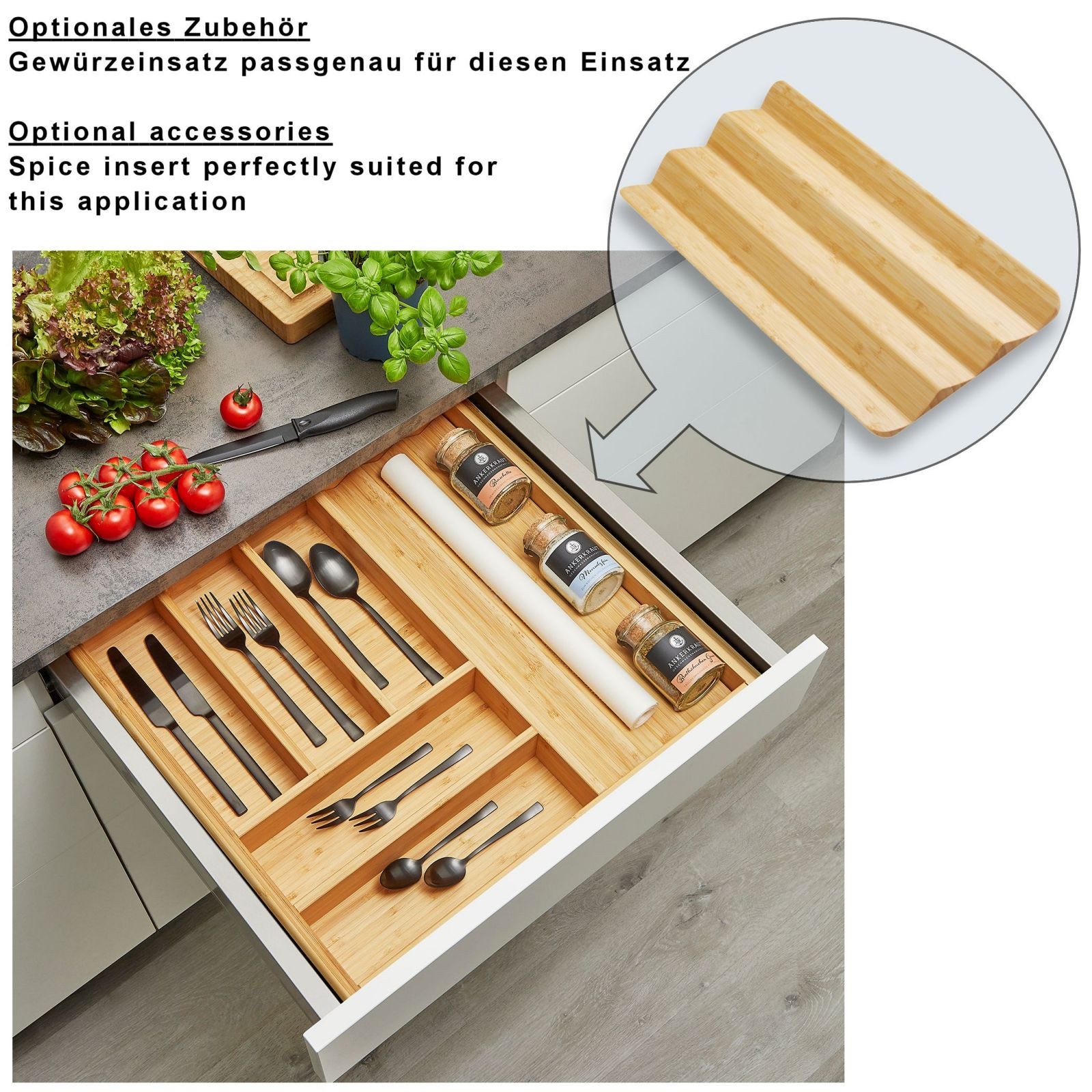 SO-TECH® Besteckeinsatz Bambus Besteckkasten ORGA-BOX 3 günstig online kaufen