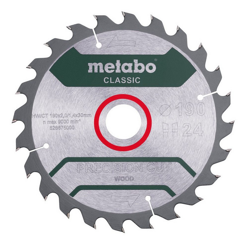 metabo Kreissägeblatt, "precision cut wood - classic", 190 x 30 mm, Zähnezahl 24