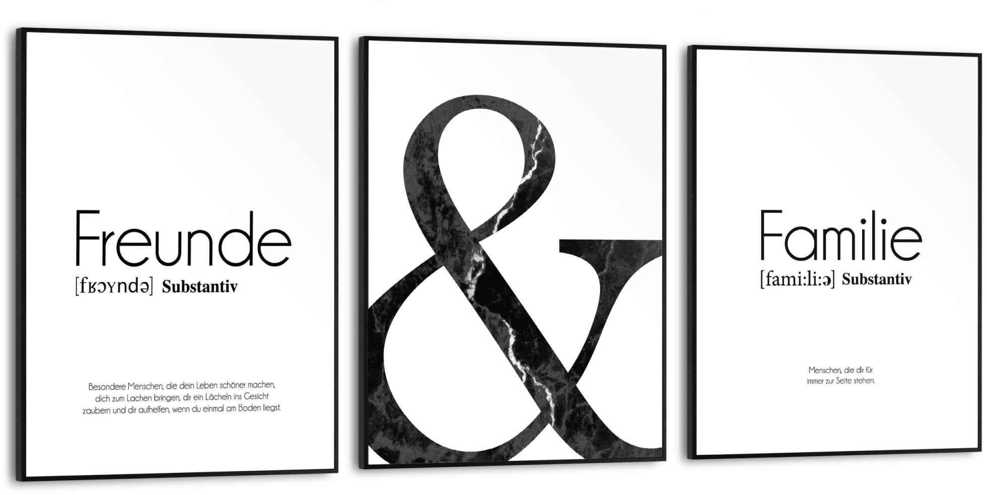 Reinders! Poster Freundschaft & Familie - Modern - Stylisch, (Set, 3 St), im Holzrahmen. € 53,99