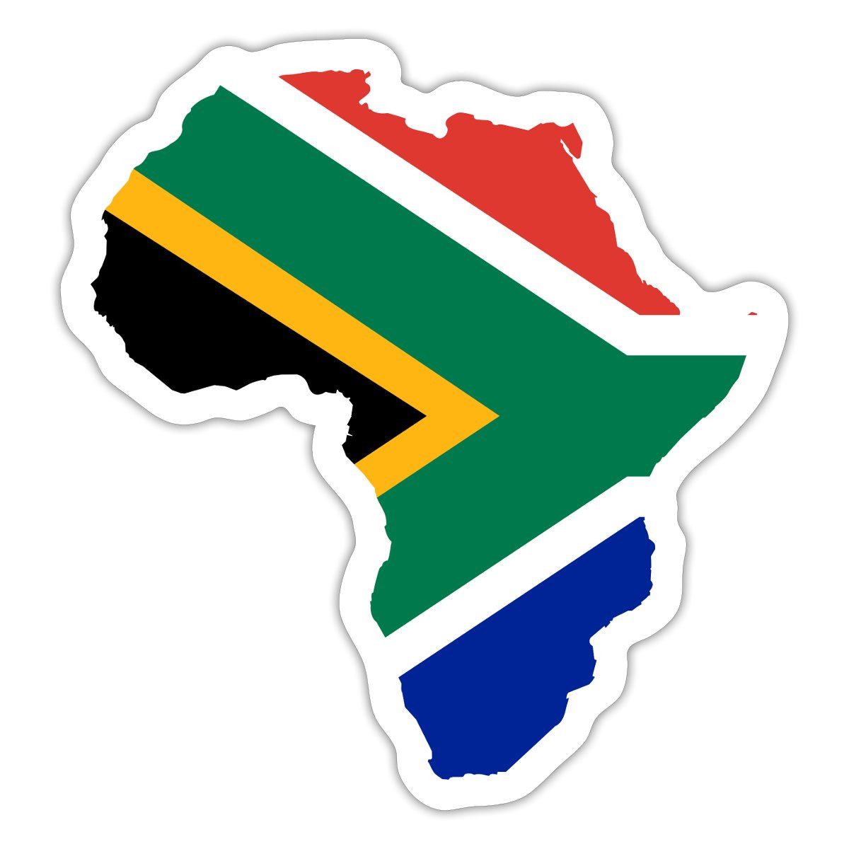 Spreadshirt Aufkleber Südafrika Flagge Langkarte Afrika Kontinent Sticker Aufkleber