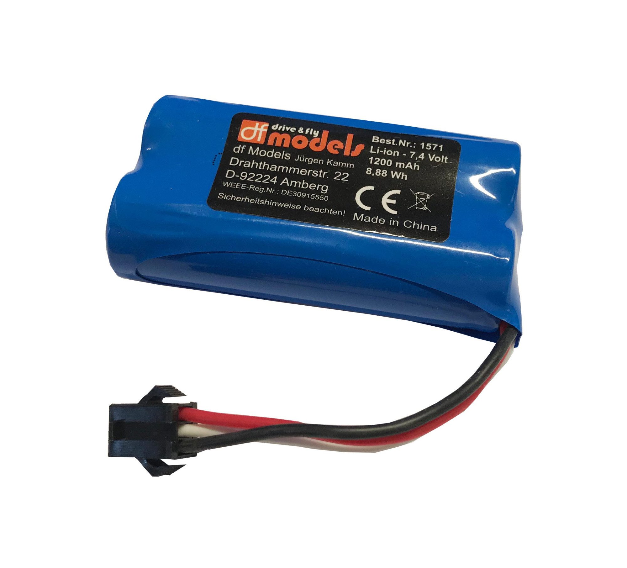 DF-Models RC-Quadrocopter Drive & Fly Models Akku zu 1570 - 7,4 Volt - 1500mAh LiIon