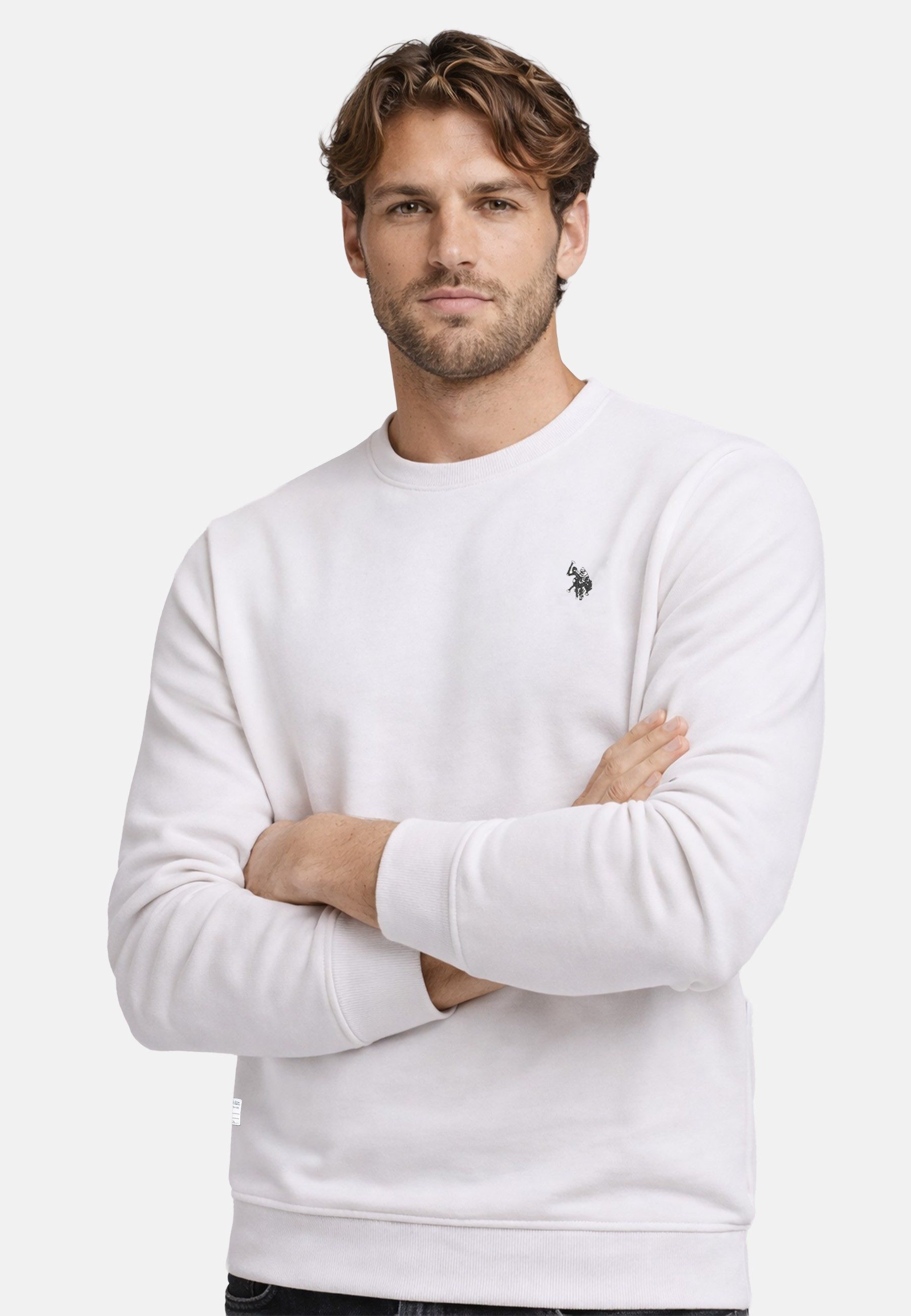 U.S. Polo Assn. Sweatshirt USRexx Herren Pullover mit Rundhalsausschnitt aus Baumwolle Klassisches Sweatshirt mit Rippbündchen und Logostickerei