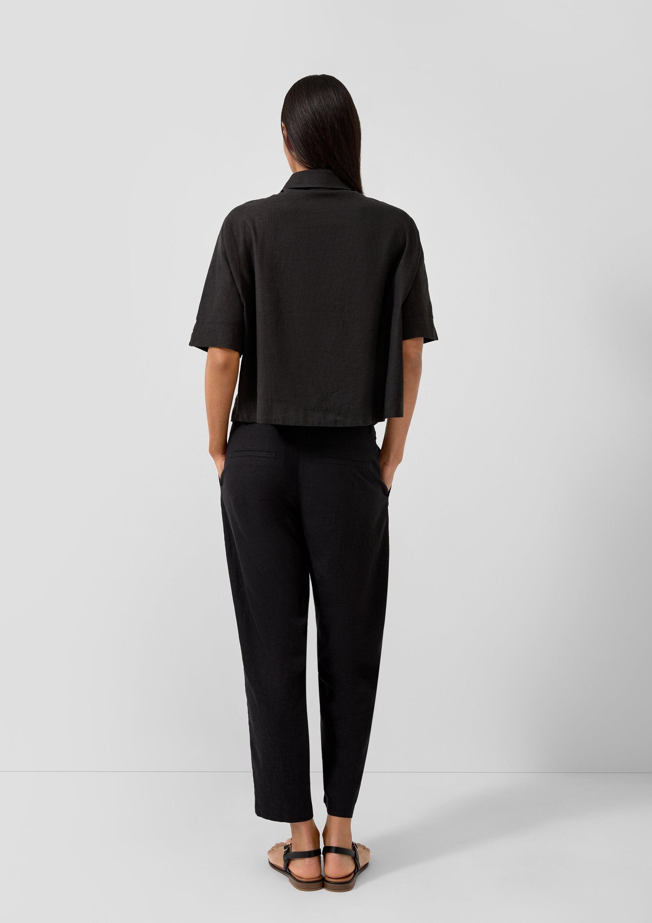 s.Oliver Kurzarmbluse Bluse Kurzarm-Bluse aus Leinenmix