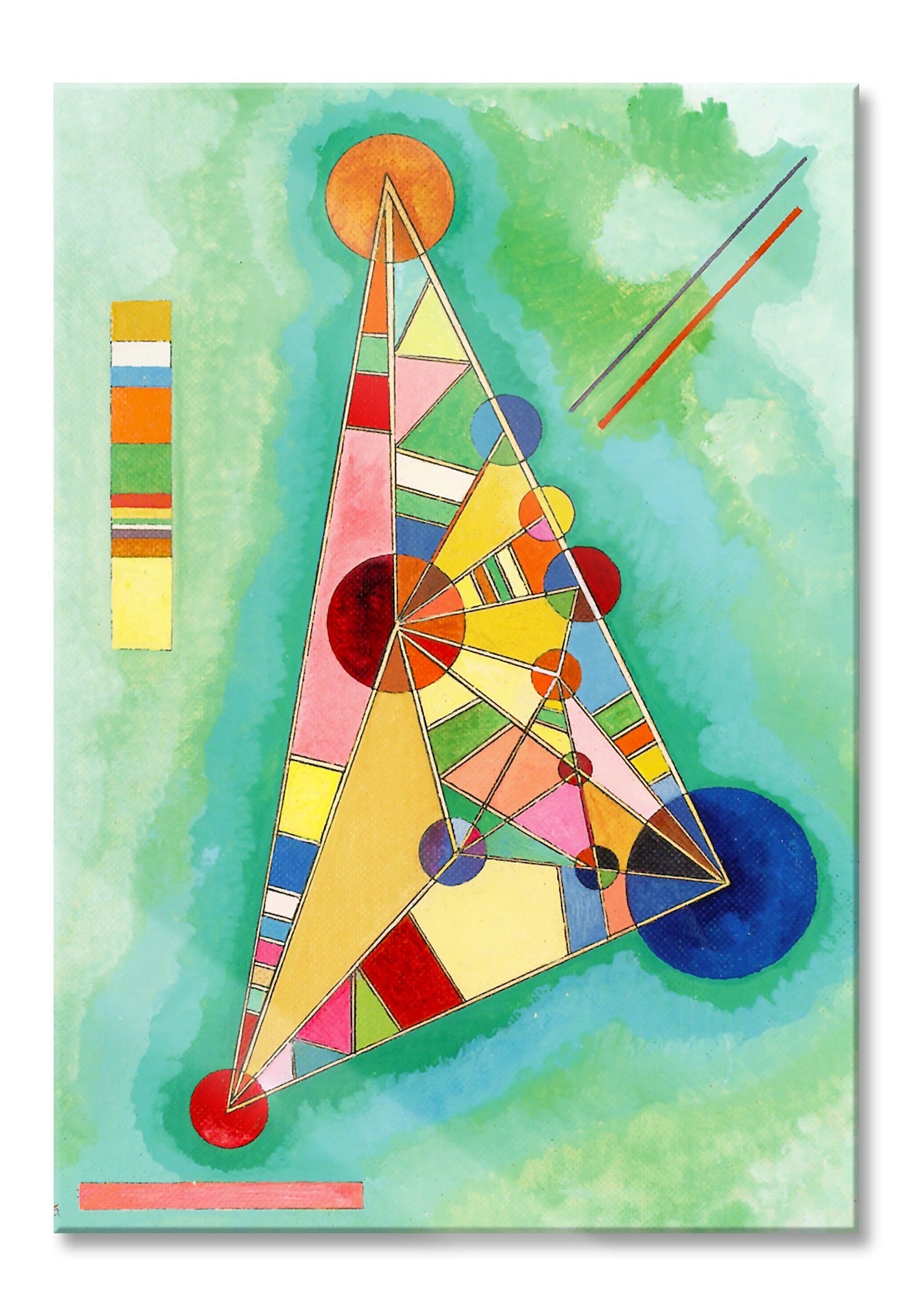 Pixxprint Glasbild Wassily Kandinsky - Bild mit weißem Rand, Wassily Kandinsky - Bild mit weißem Rand (1 St), Glasbild aus Echtglas, inkl. Aufhängungen und Abstandshalter