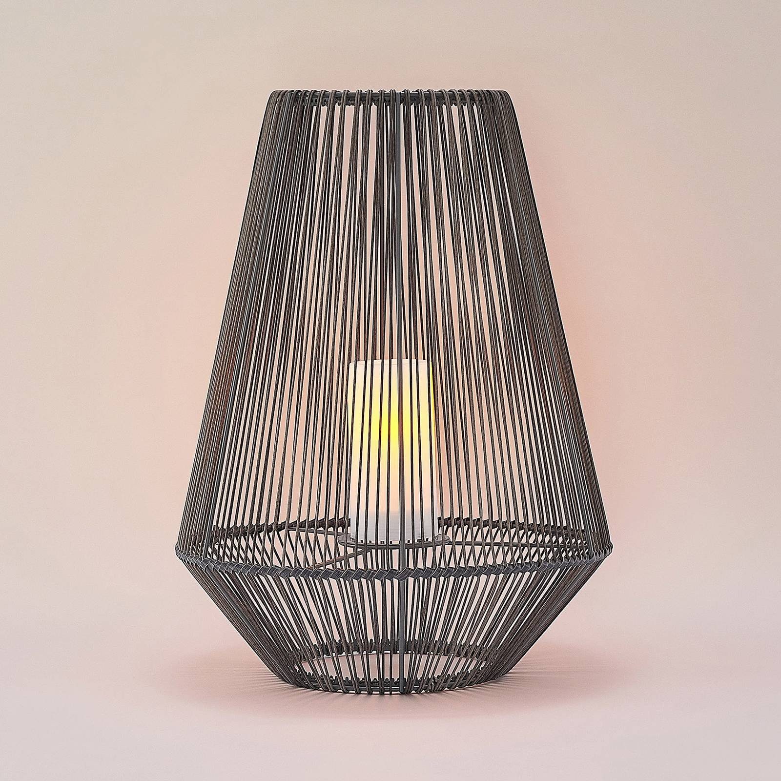 Lindby Dekolicht Kaati, Eisen, Modern, verbaut, 1 LED-Leuchtmittel fest Polyethylen, inkl. flammig, dunkelbraun