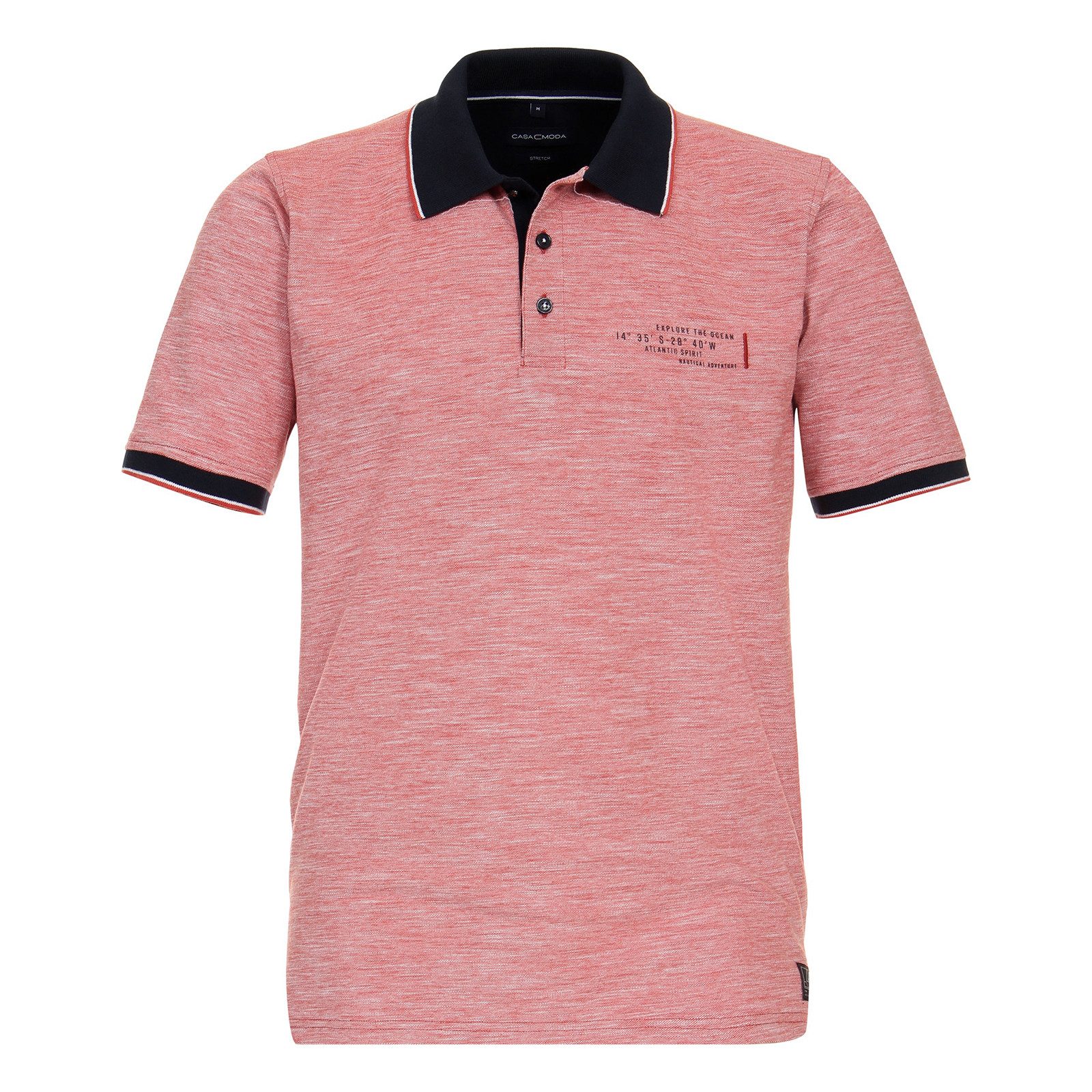 CASAMODA Poloshirt CasaModa Stretch-Polo rot melange günstig online kaufen