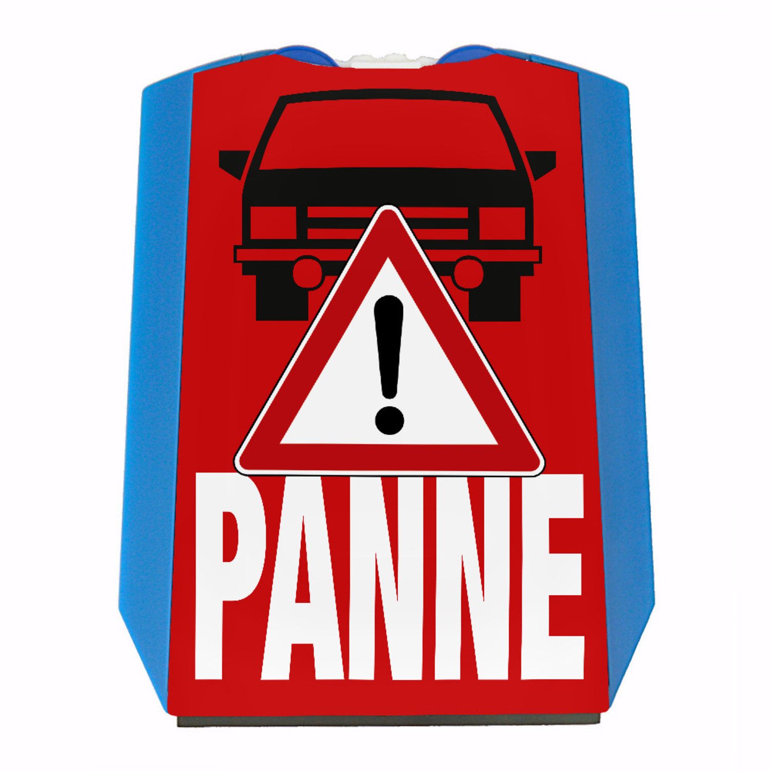 Parkscheibe Panne mit dem PKW Parkscheibe Auto Motiv in rot und 2