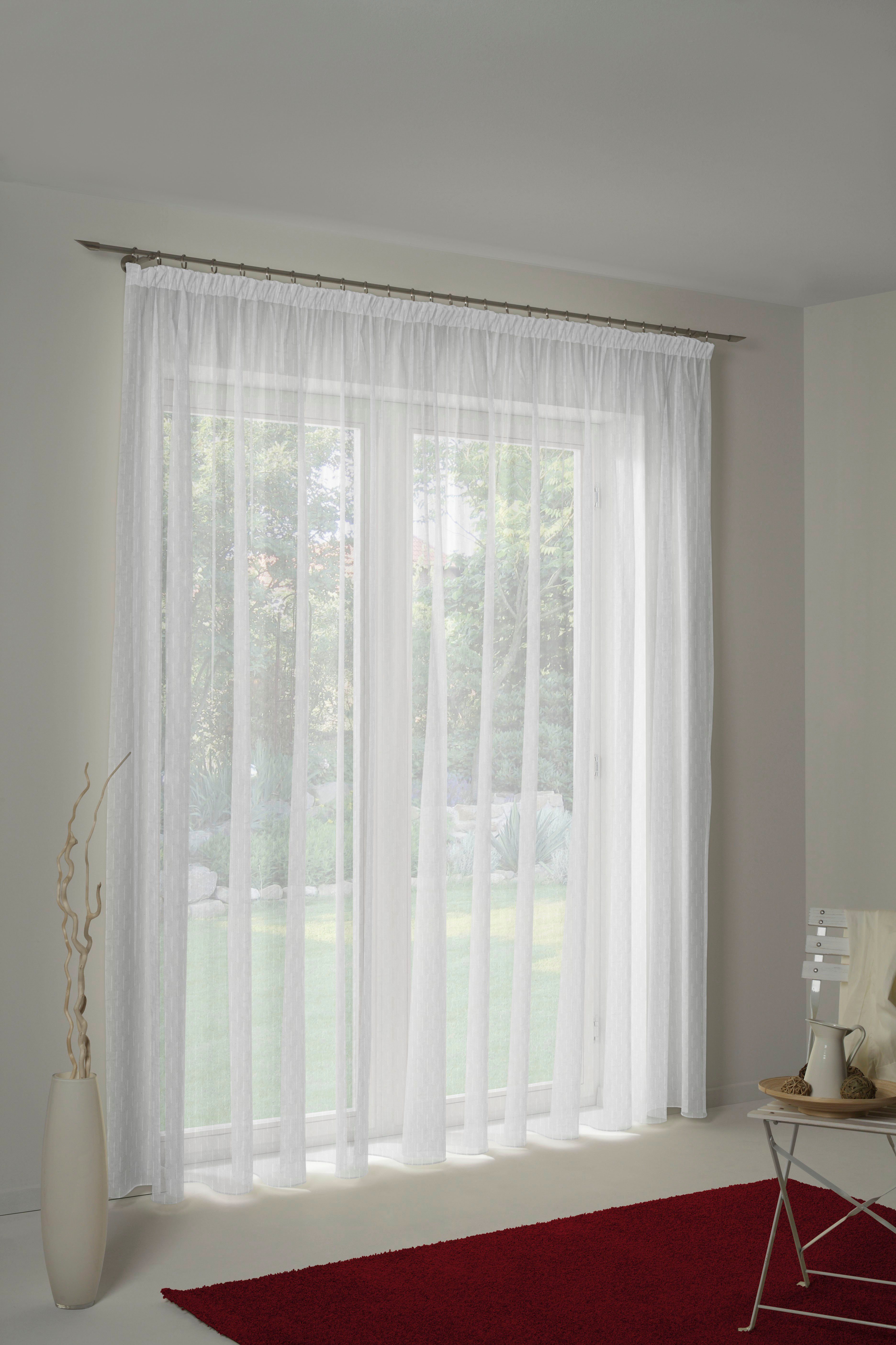 Vorhang Hanna mit Faltenband, St), Wirth, (1 Store Faltenband halbtransparent, Voile